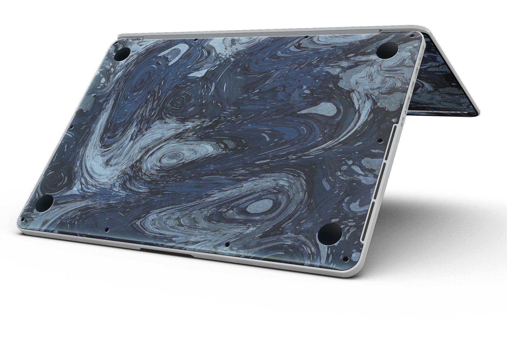 Dark Slate Marble Surface V32 skin applied on a MacBook Pro with Retina Display, showcasing its elegant design and fit.