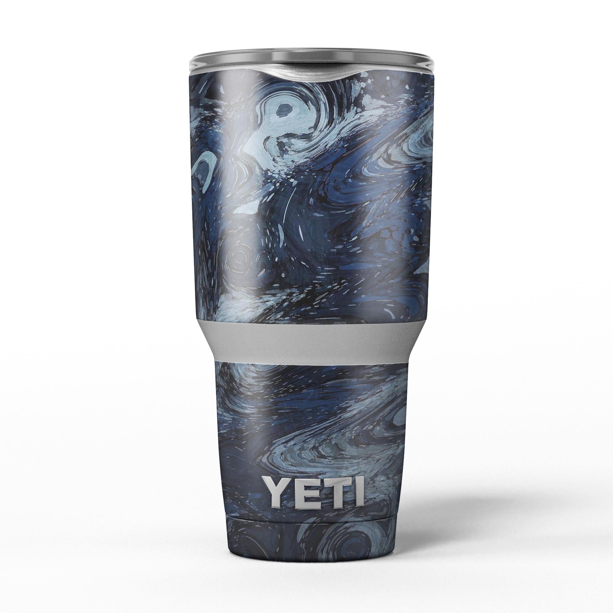 Dark Slate Marble Skin Decal Vinyl Wrap Kit for Yeti Cooler, showcasing a stylish and durable design.