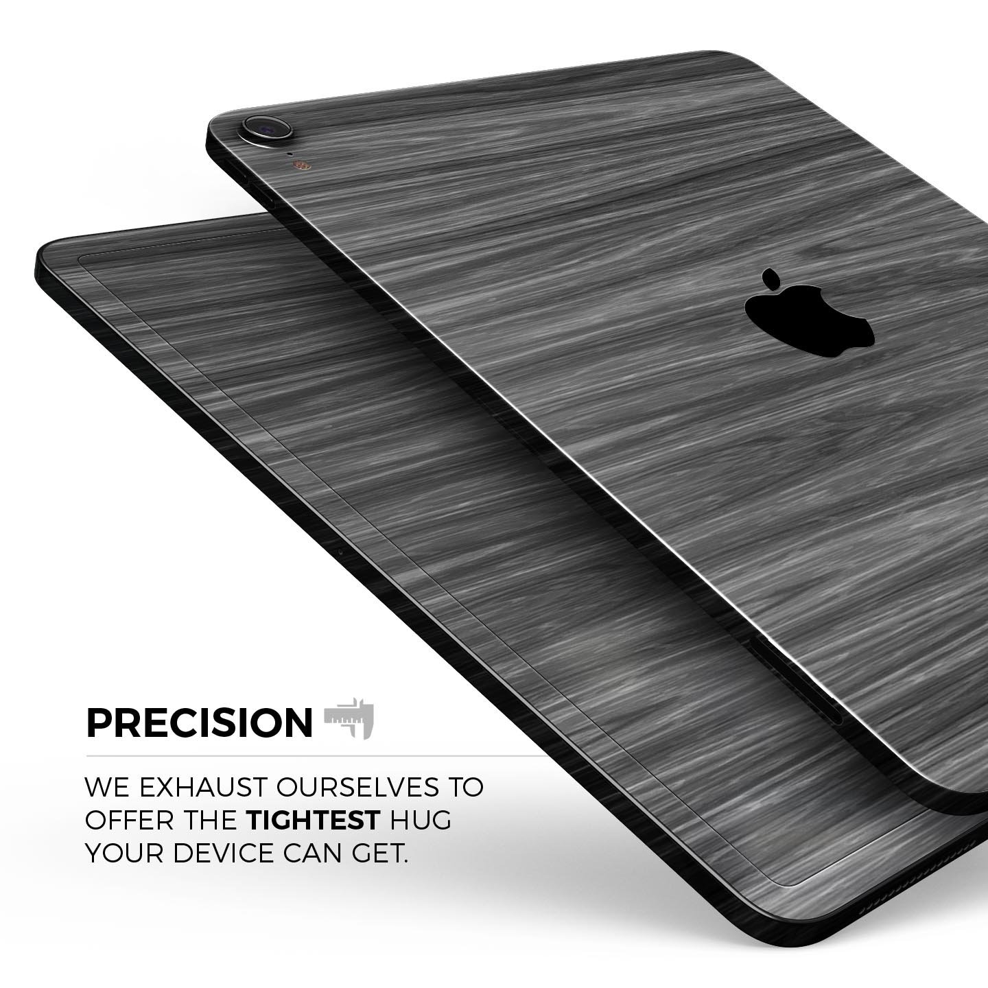 Dark Slate Wood skin decal for Apple iPad Pro 12.9", showcasing its premium finish and design.