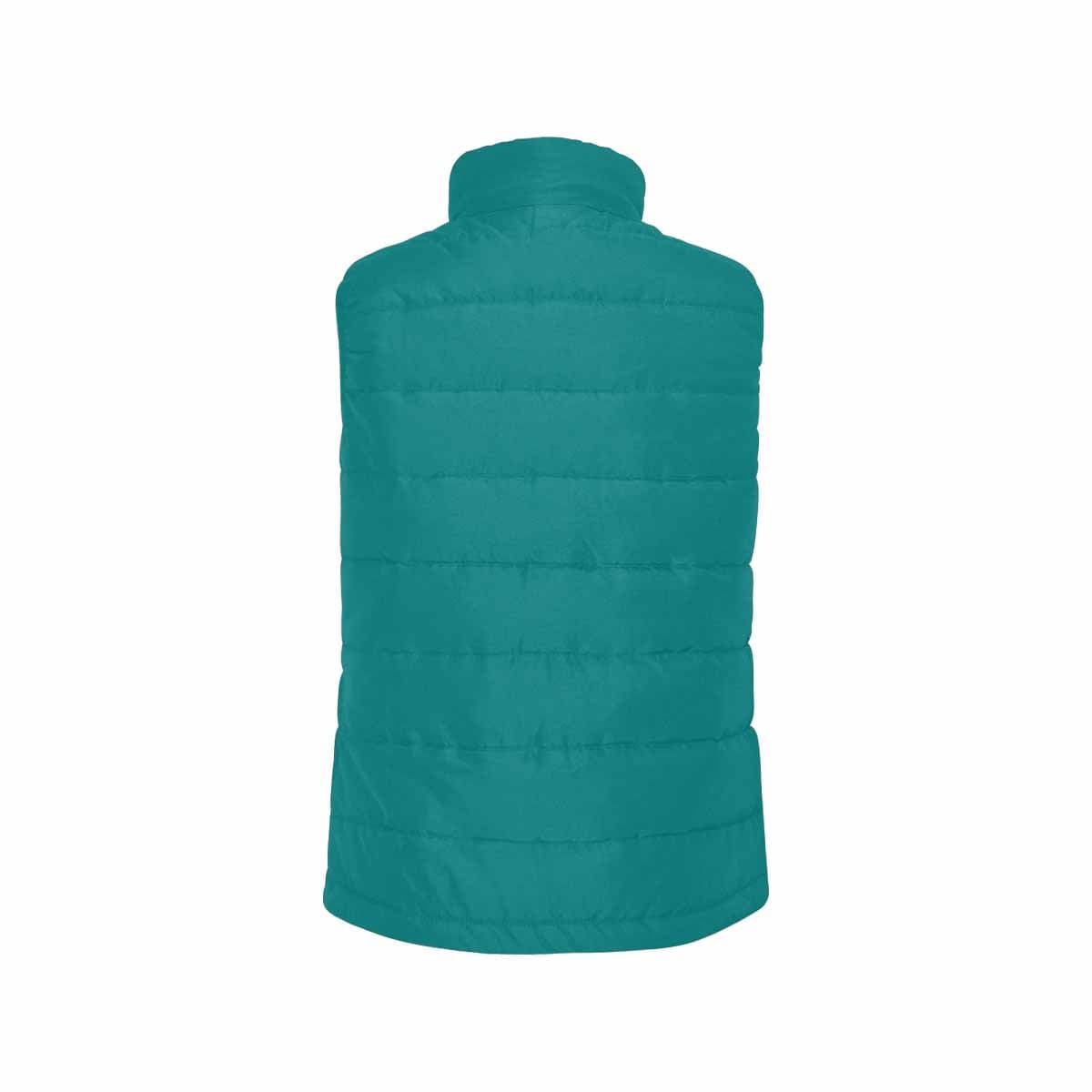 Dark teal green men's padded vest with quilted pattern and zipper closure, perfect for layering in cool weather.