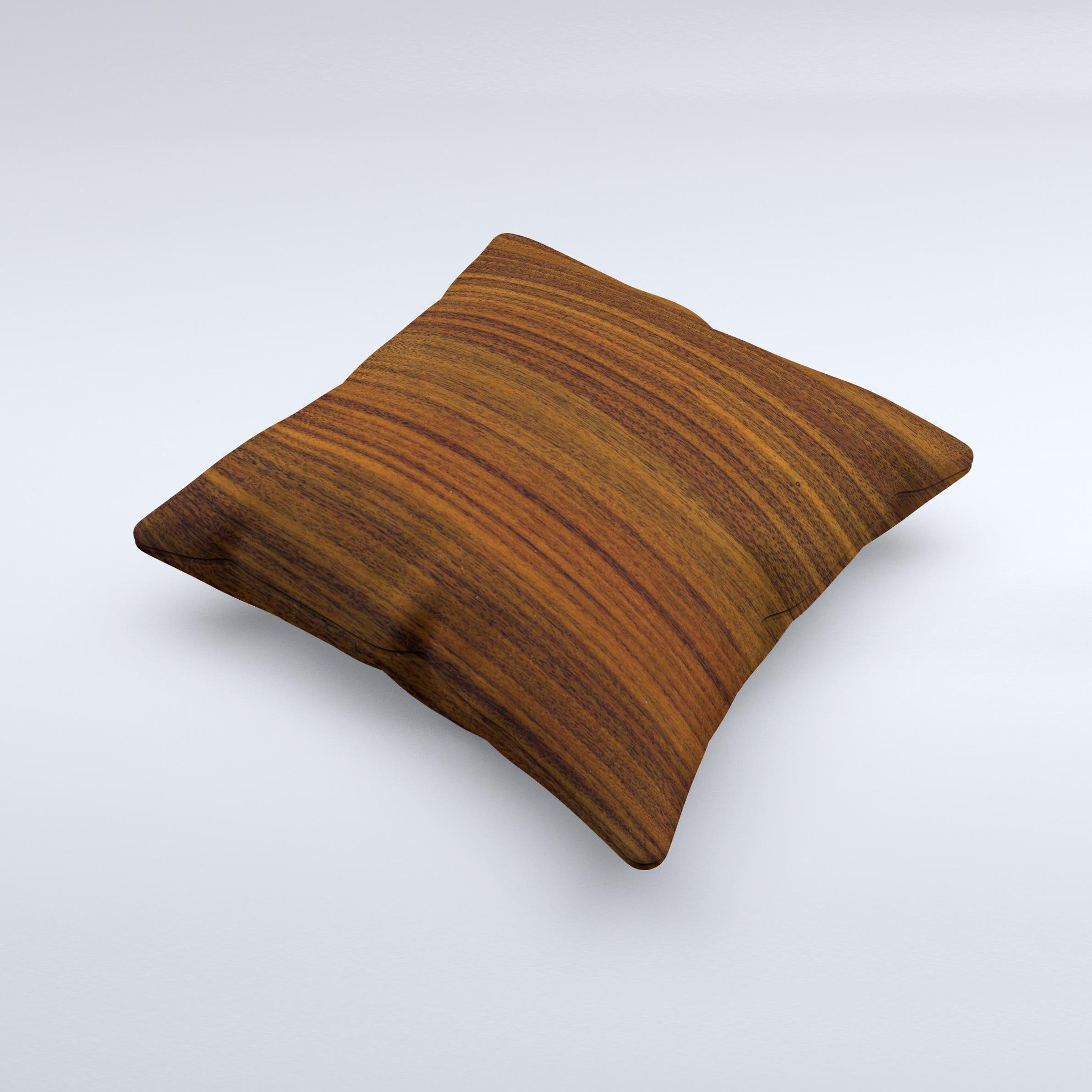 Dark Walnut Wood Ink-Fuzed Decorative Throw Pillow with unique design, handcrafted in Virginia, showcasing high-quality fabric and filling.