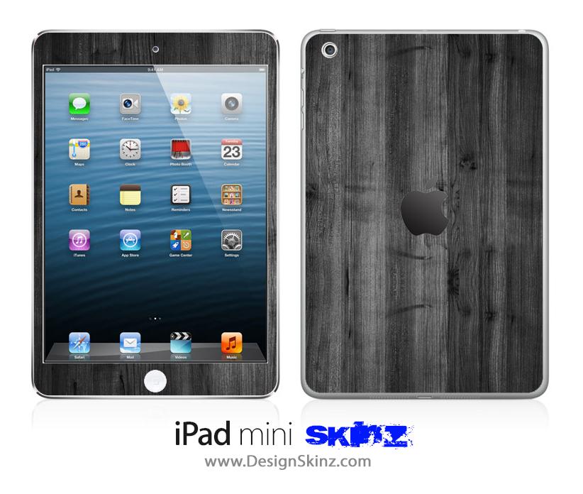 Dark Washed Wood iPad Skin showcasing a sleek wood finish for stylish protection.