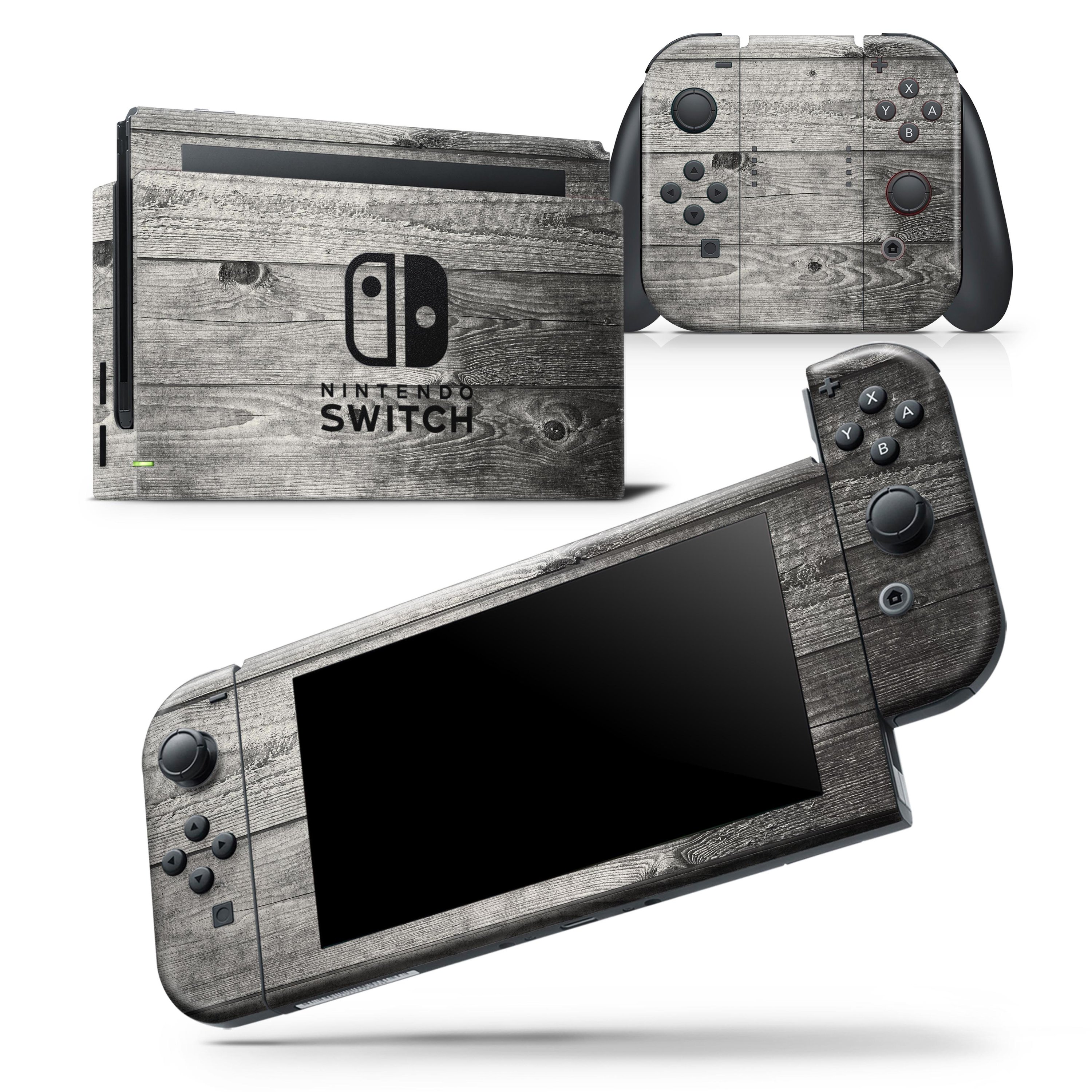 Dark Washed Wood Planks skin wrap decal for Nintendo Switch Lite, showcasing a stylish wood texture design.