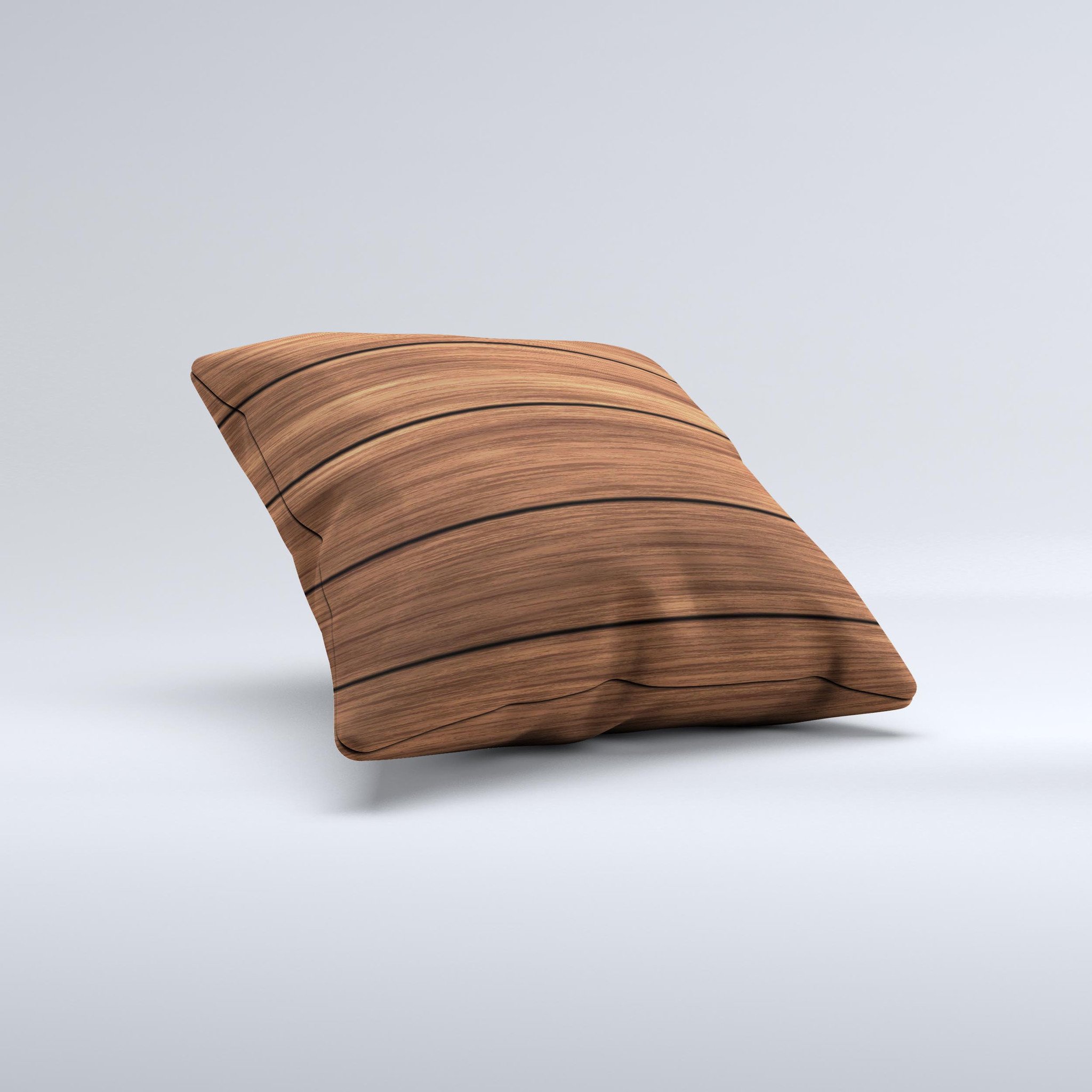 Dark-Grained Wood Planks V4 ink-Fuzed Decorative Throw Pillow showcasing a unique wood grain design, handcrafted in Virginia.