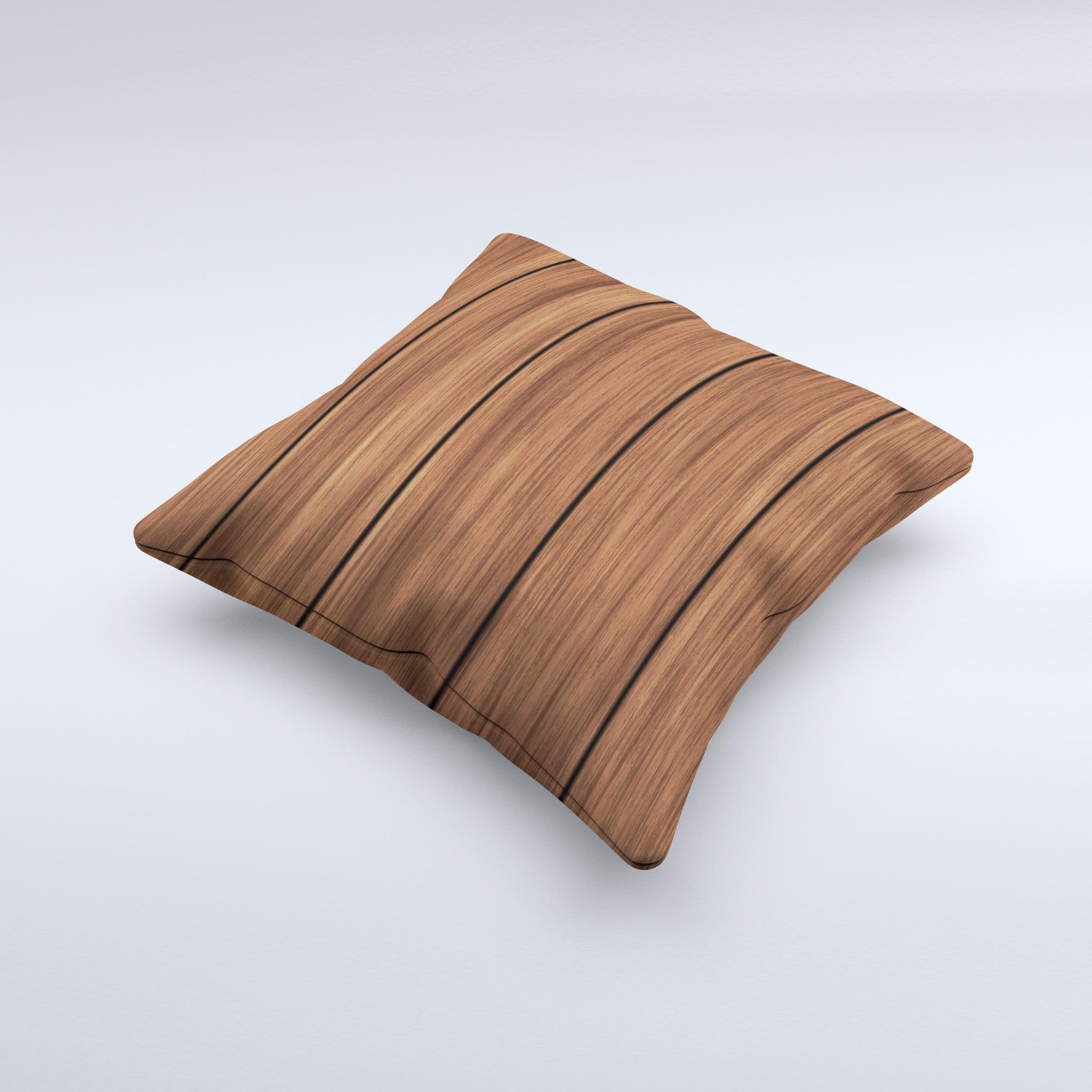 Dark-Grained Wood Planks V4 ink-Fuzed Decorative Throw Pillow showcasing a unique wood grain design, handcrafted in Virginia.