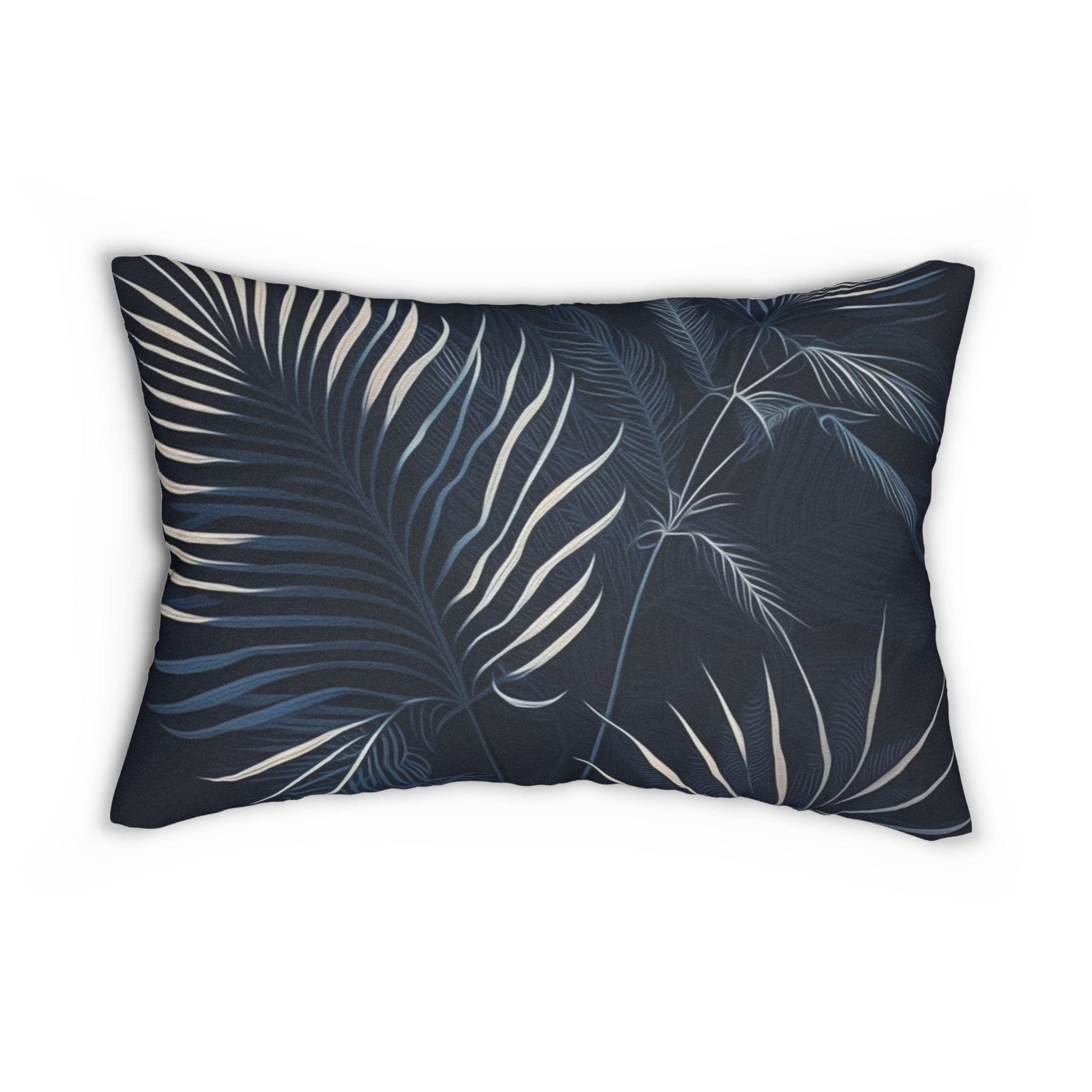 Decorative pillow with palm fronds.