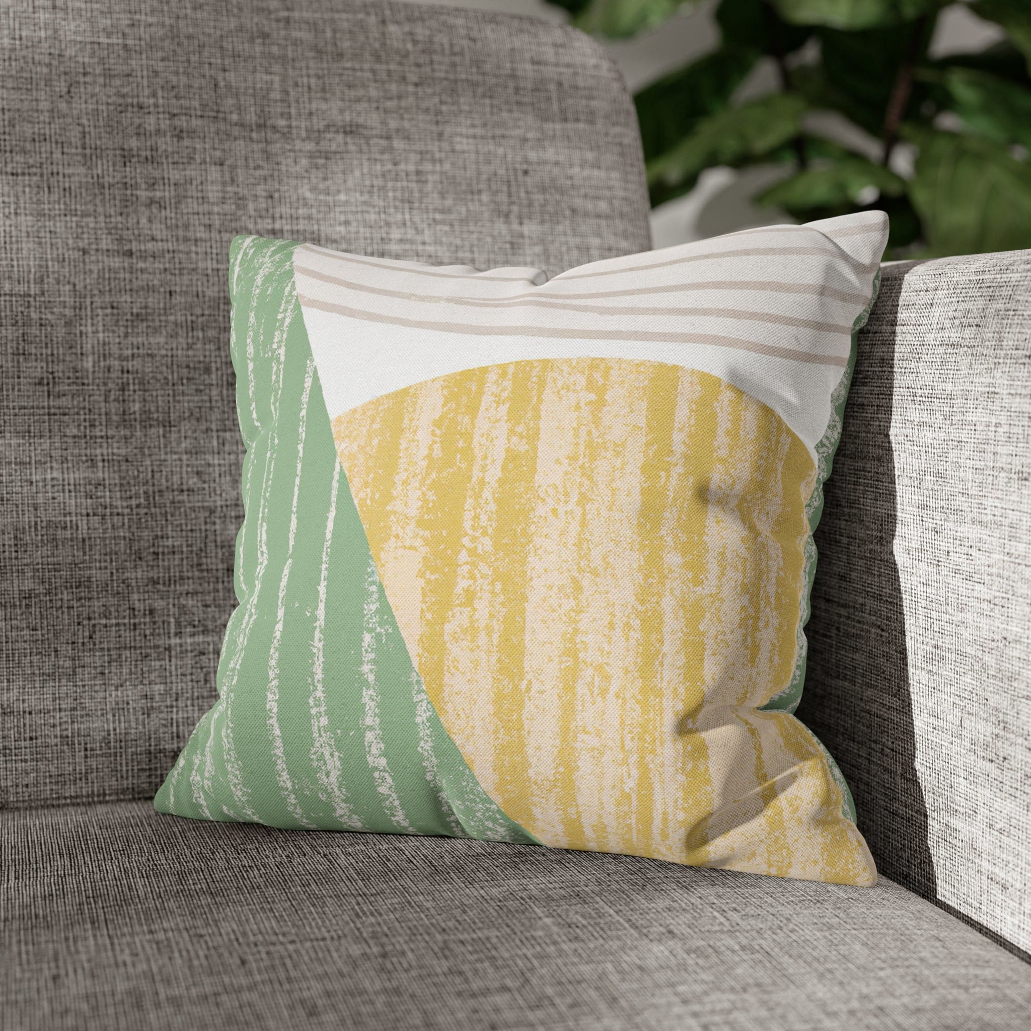 Mint green textured boho throw pillow cover with concealed zipper, perfect for home decor.