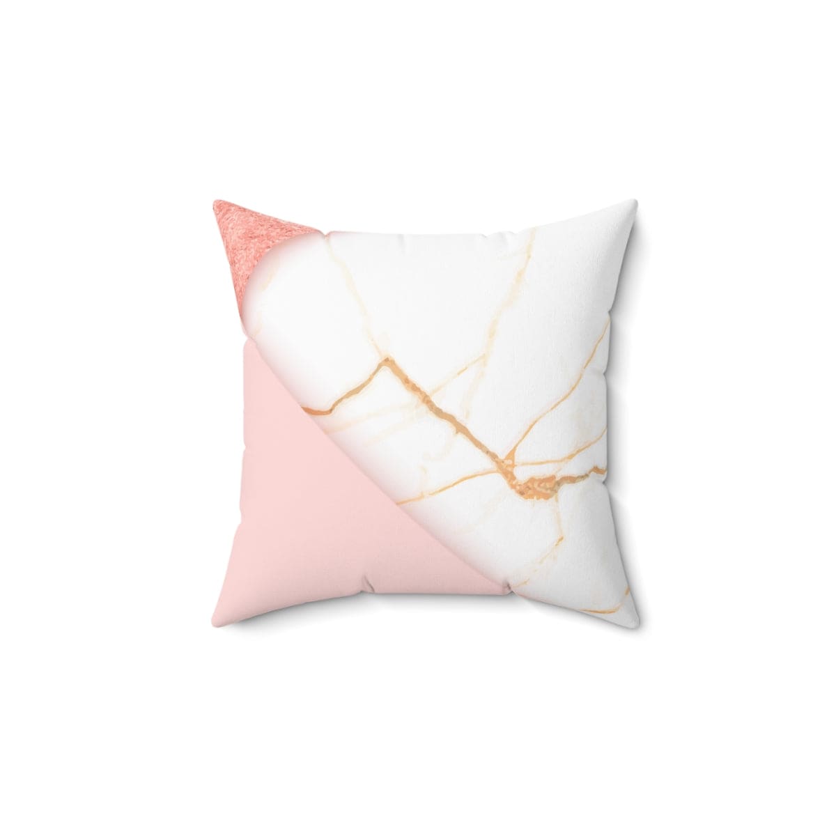 Pink marble swirl decorative throw pillow cover with concealed zipper, showcasing a luxurious design.