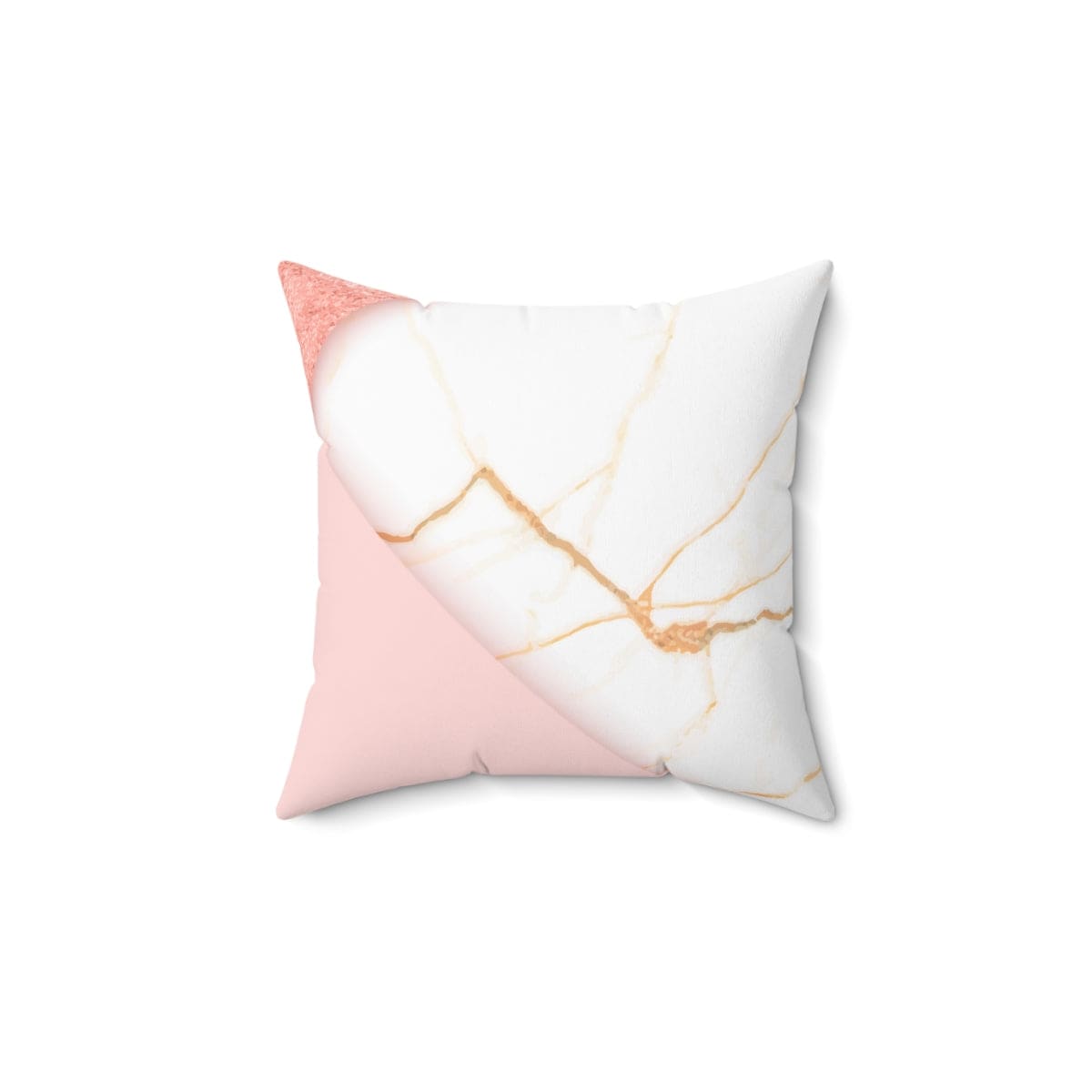 Pink marble swirl decorative throw pillow cover with concealed zipper, showcasing a luxurious design.