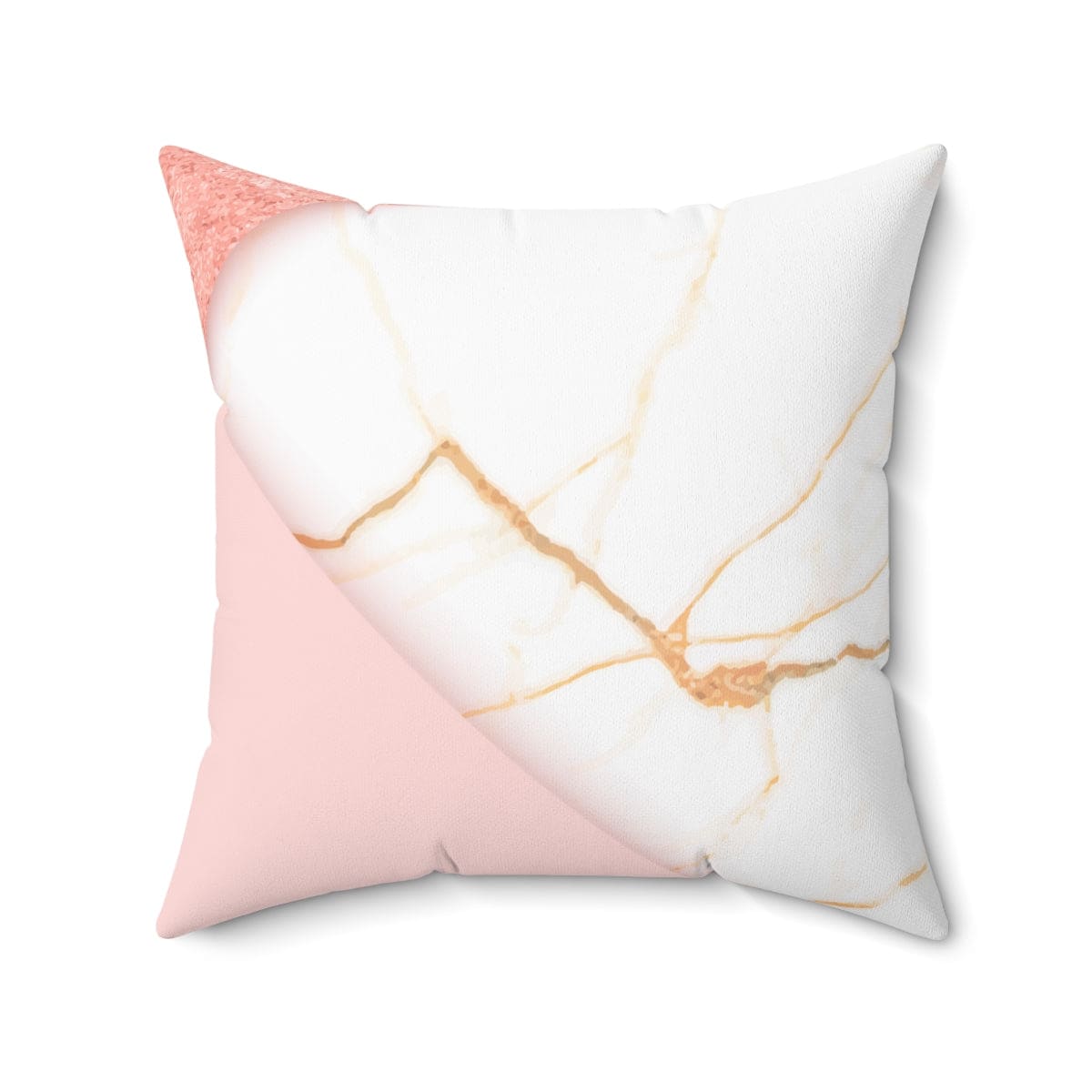 Pink marble swirl decorative throw pillow cover with concealed zipper, showcasing a luxurious design.