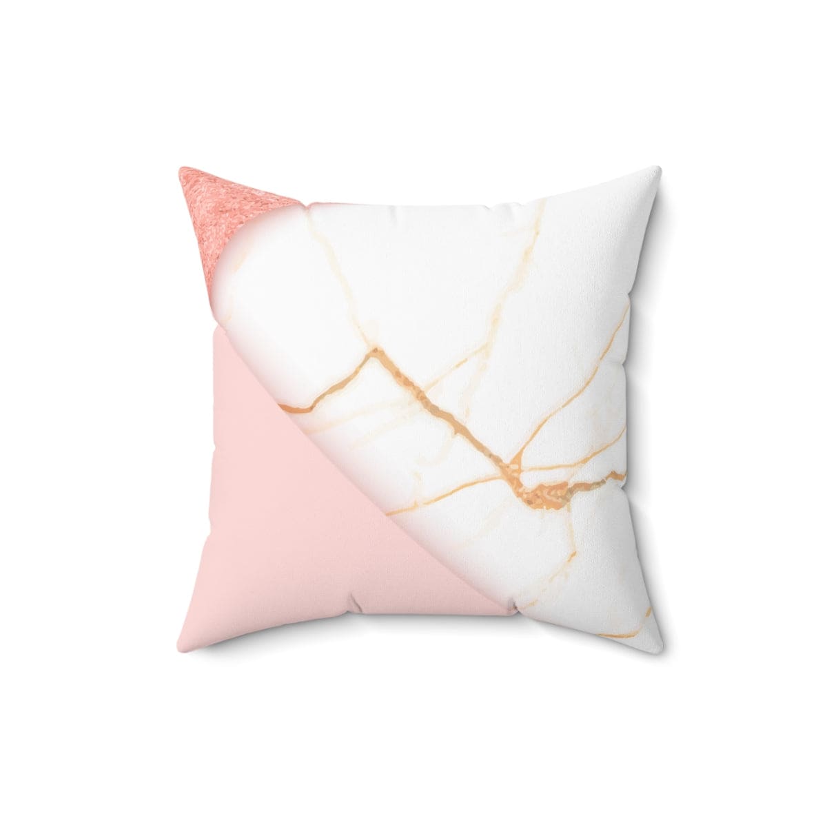 Pink marble swirl decorative throw pillow cover with concealed zipper, showcasing a luxurious design.