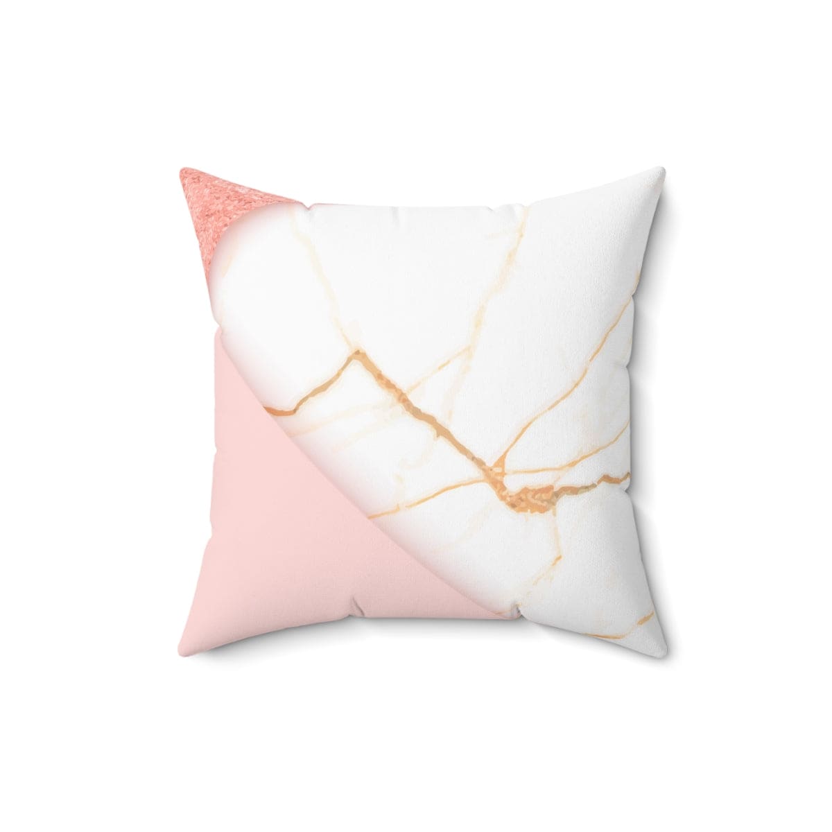 Pink marble swirl decorative throw pillow cover with concealed zipper, showcasing a luxurious design.