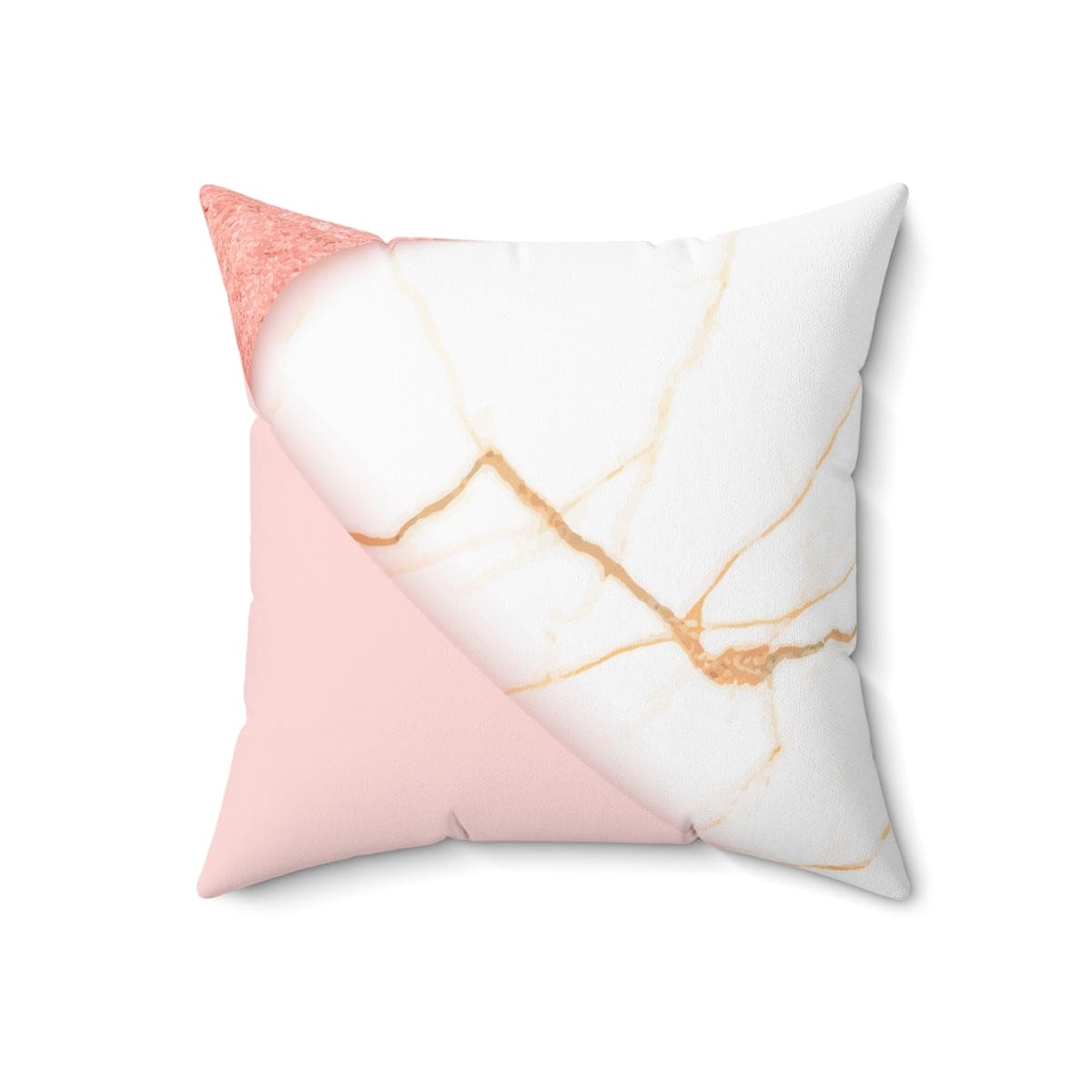 Pink marble swirl decorative throw pillow cover with concealed zipper, showcasing a luxurious design.