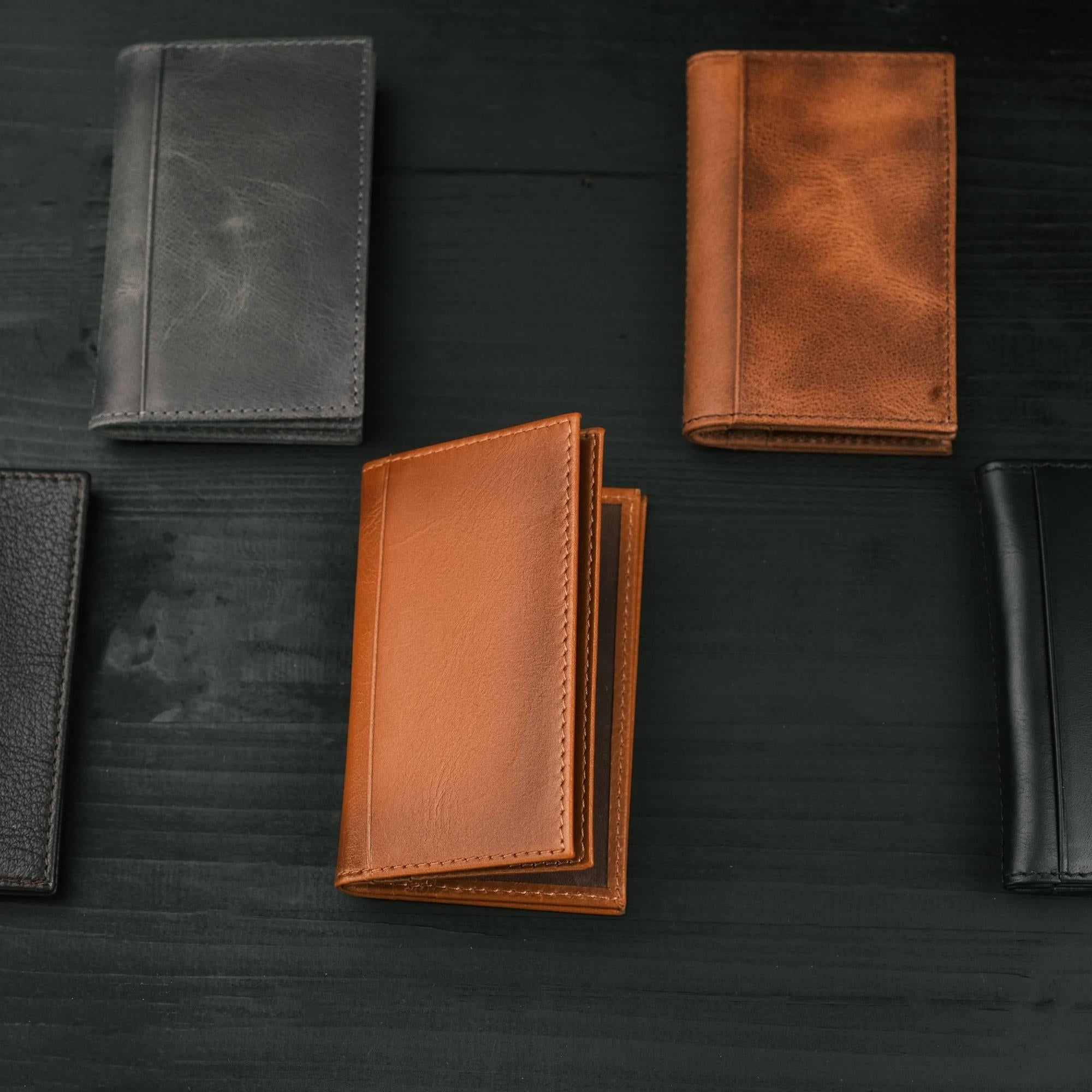 Denver Luxury Full-Grain Leather Cardholder for Men, showcasing its sleek design and premium leather texture.