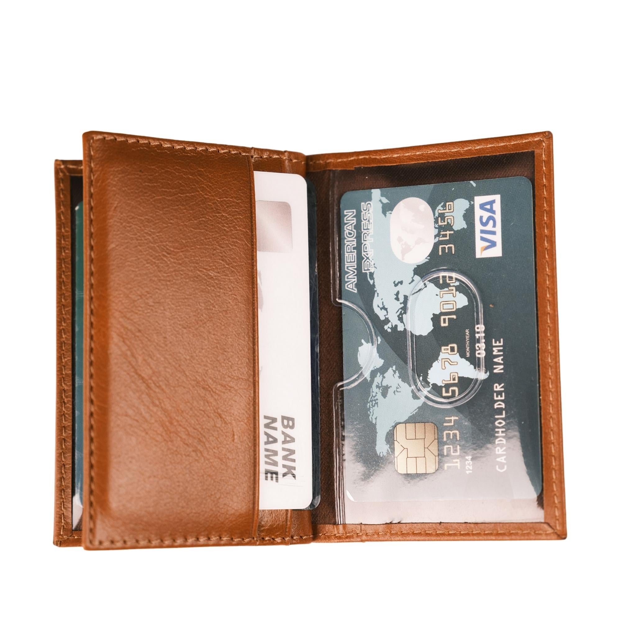 Denver Luxury Full-Grain Leather Cardholder for Men, showcasing its sleek design and premium leather texture.