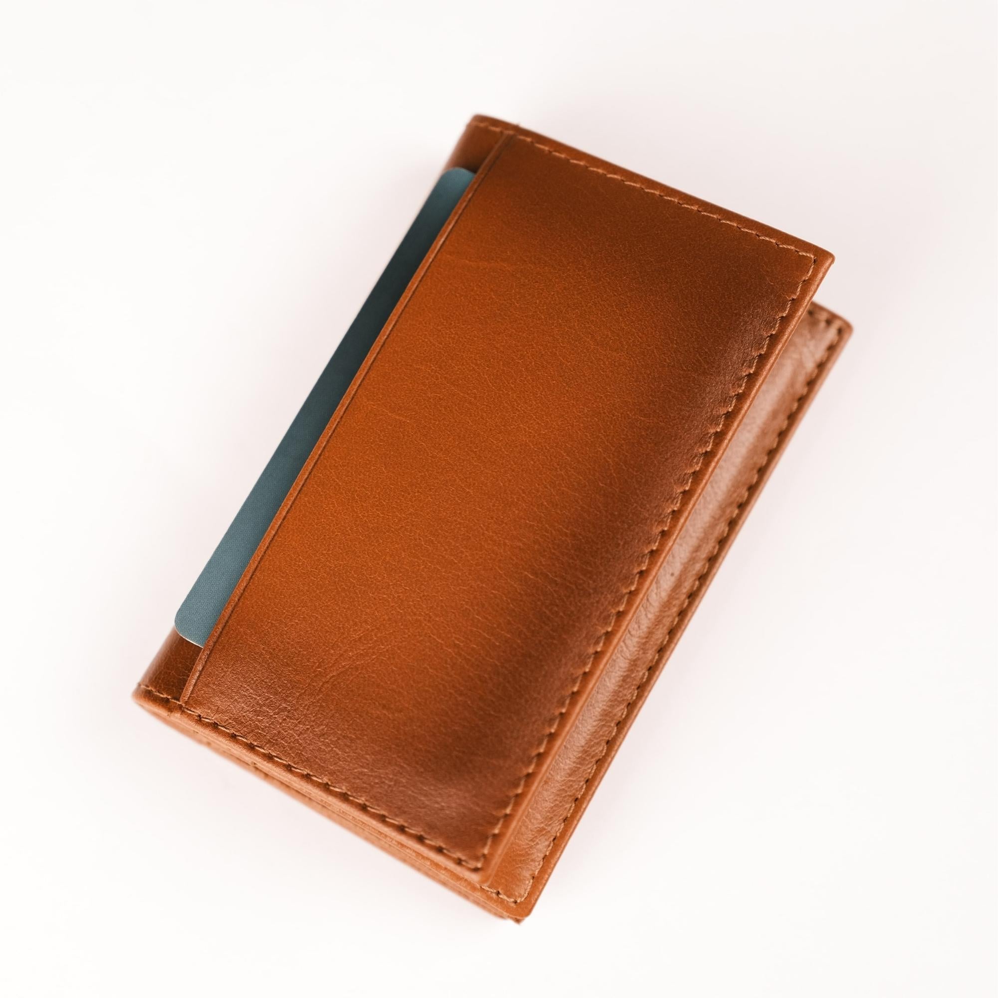 Denver Luxury Full-Grain Leather Cardholder for Men, showcasing its sleek design and premium leather texture.