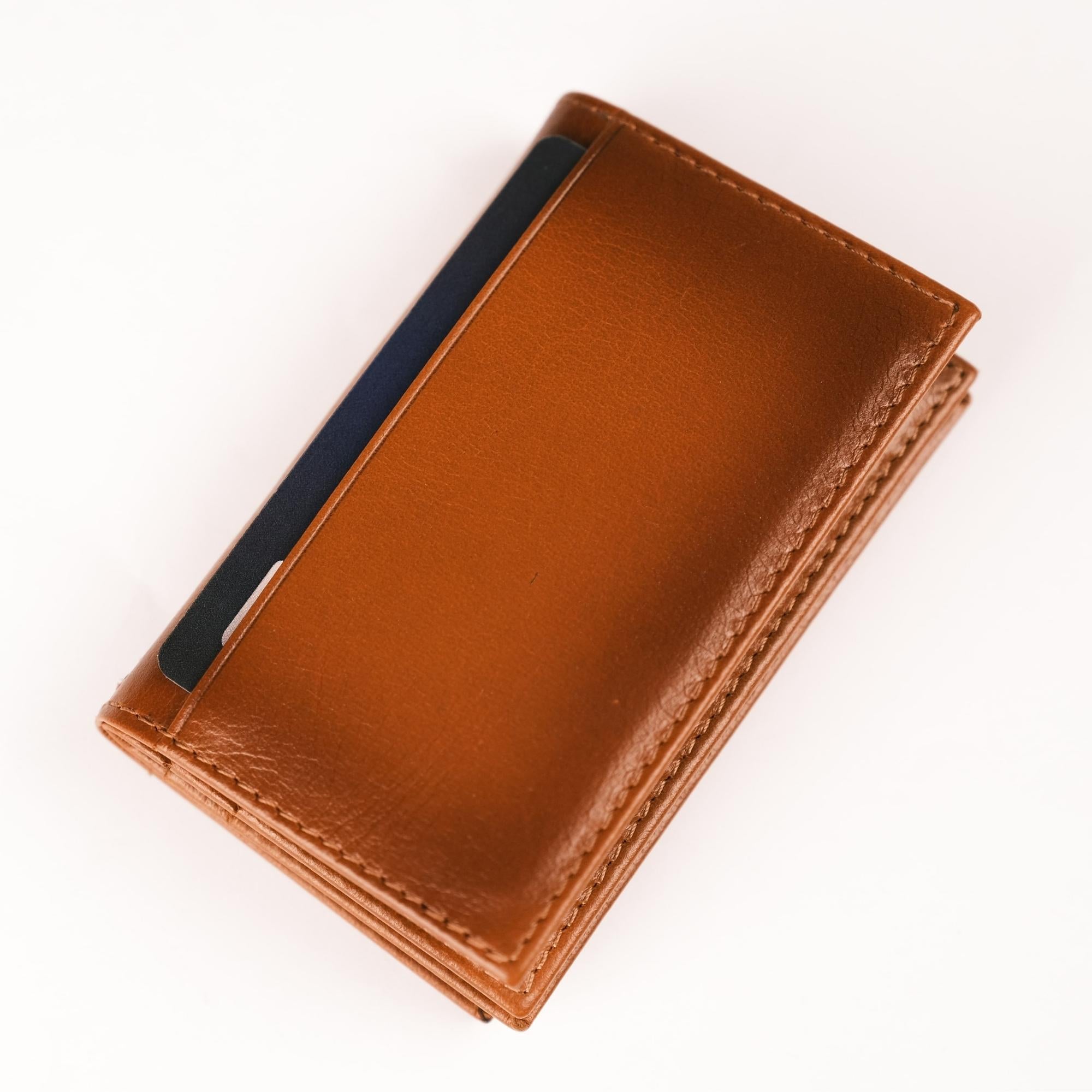 Denver Luxury Full-Grain Leather Cardholder for Men, showcasing its sleek design and premium leather texture.