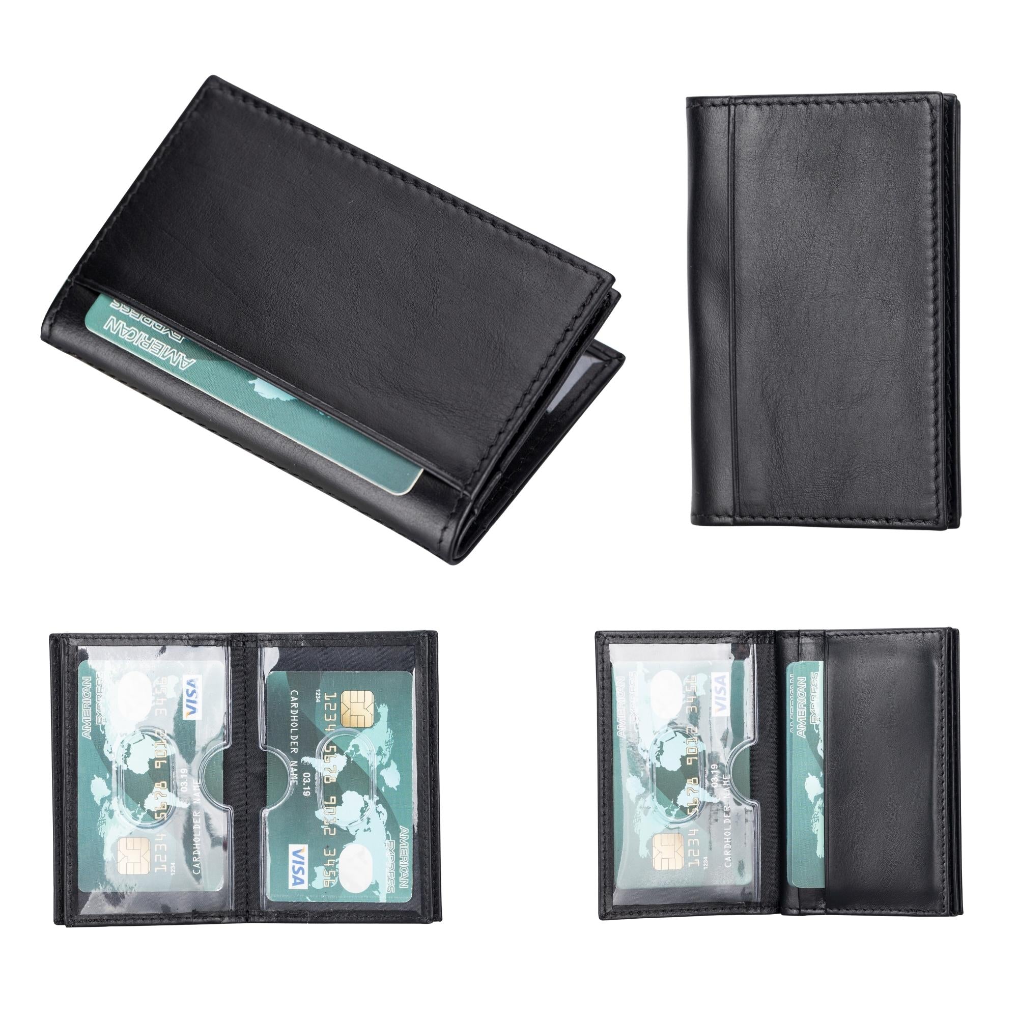 Denver Luxury Full-Grain Leather Cardholder for Men, showcasing its sleek design and premium leather texture.