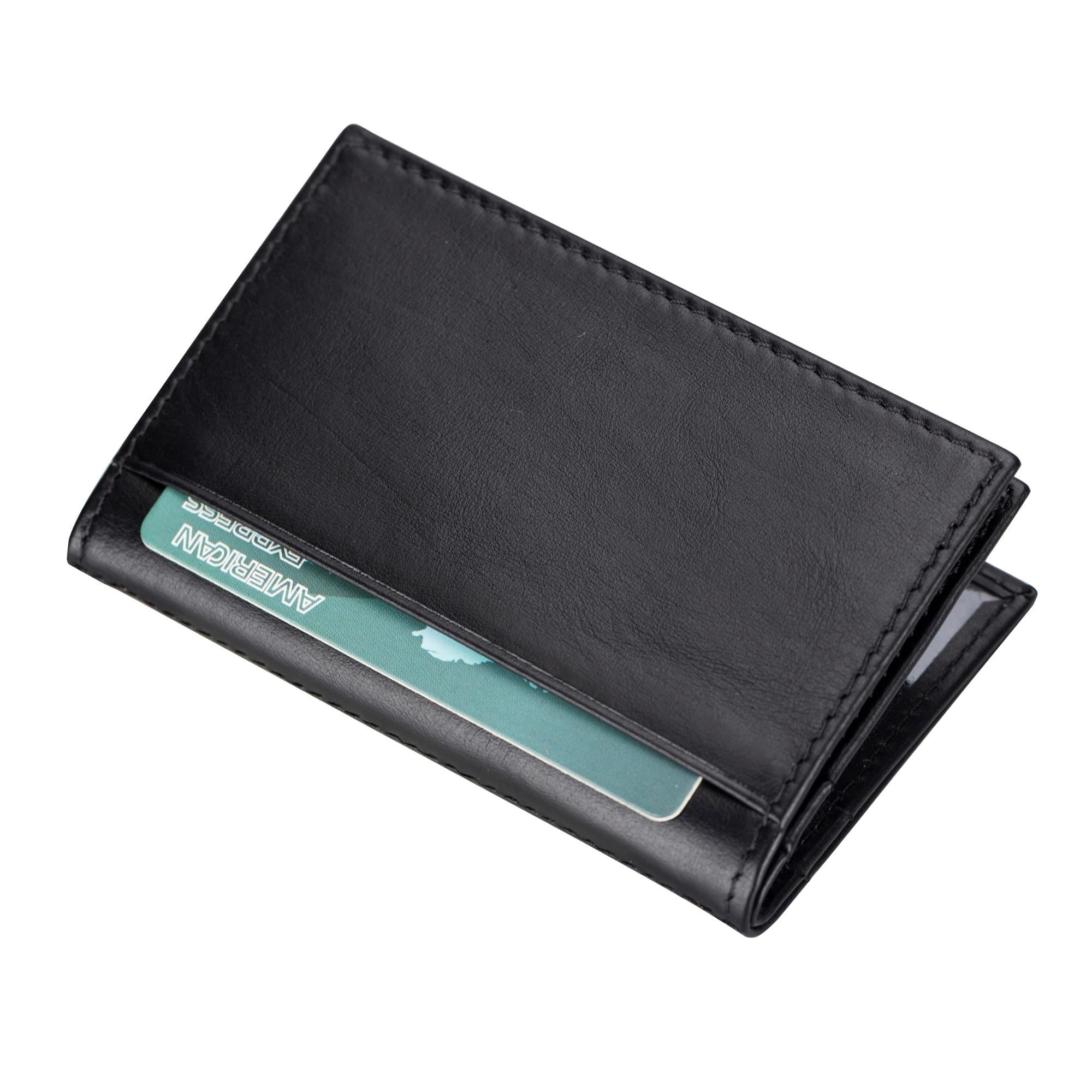 Denver Luxury Full-Grain Leather Cardholder for Men, showcasing its sleek design and premium leather texture.