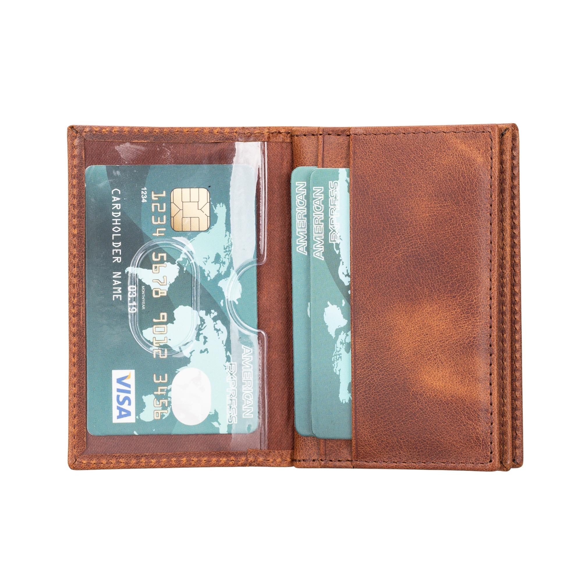 Denver Luxury Full-Grain Leather Cardholder for Men, showcasing its sleek design and premium leather texture.