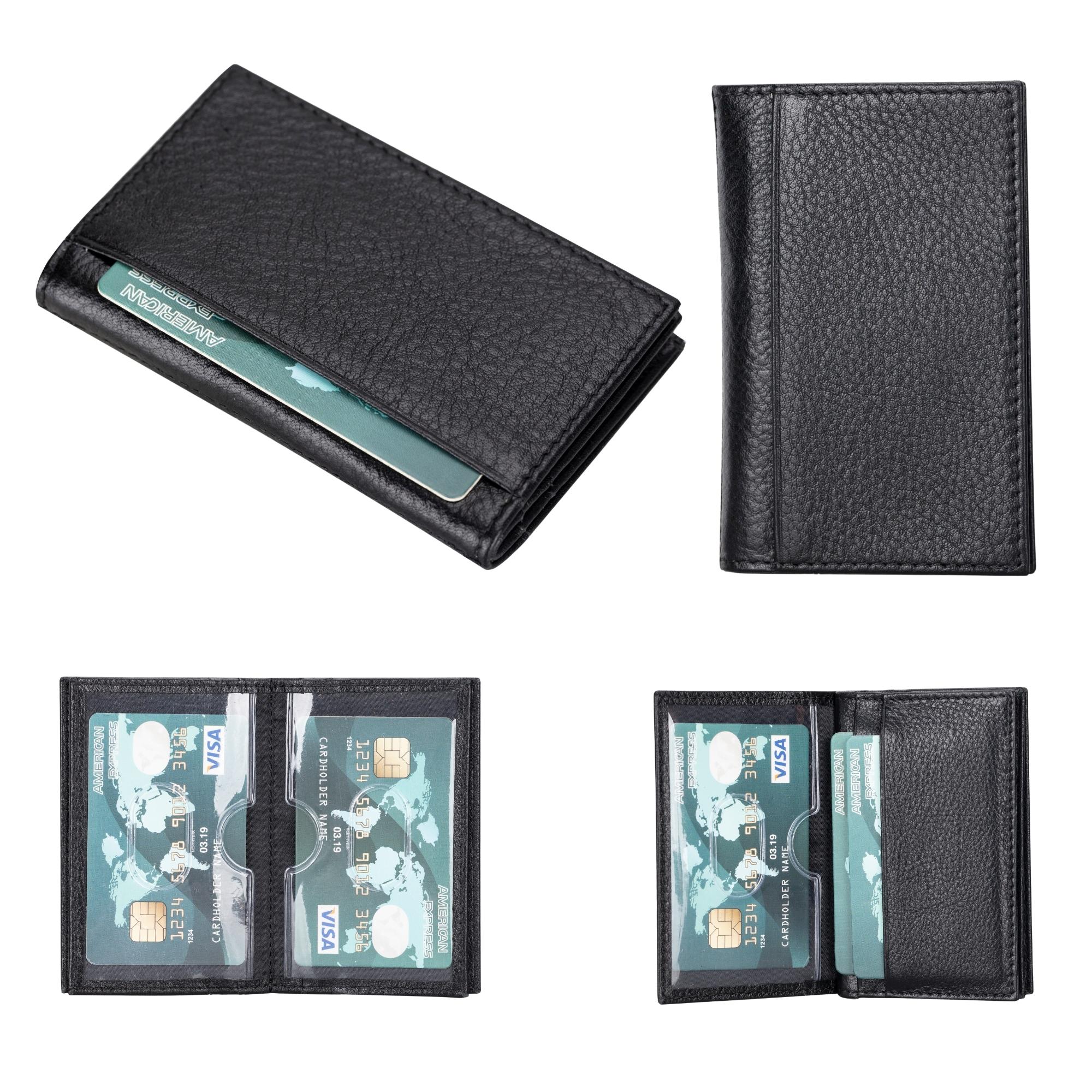 Denver Luxury Full-Grain Leather Cardholder for Men, showcasing its sleek design and premium leather texture.