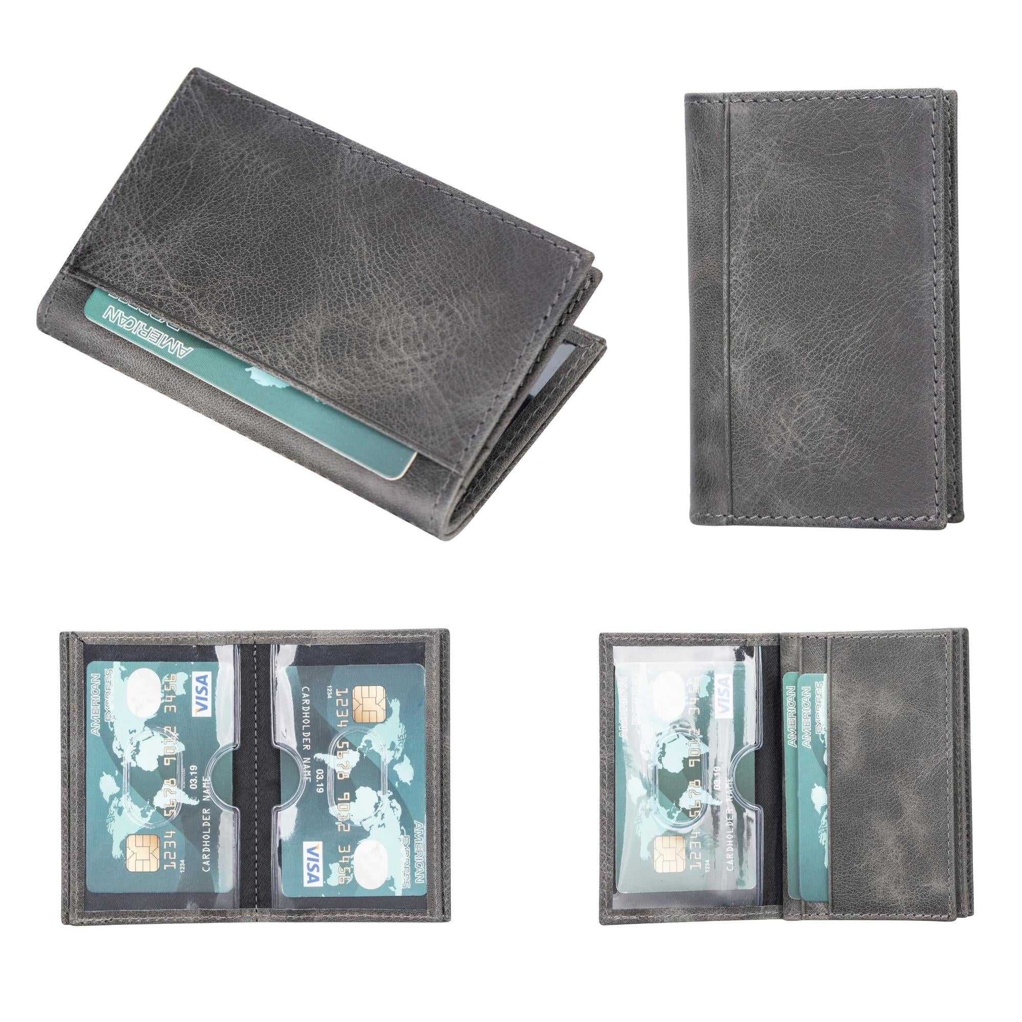 Denver Luxury Full-Grain Leather Cardholder for Men, showcasing its sleek design and premium leather texture.