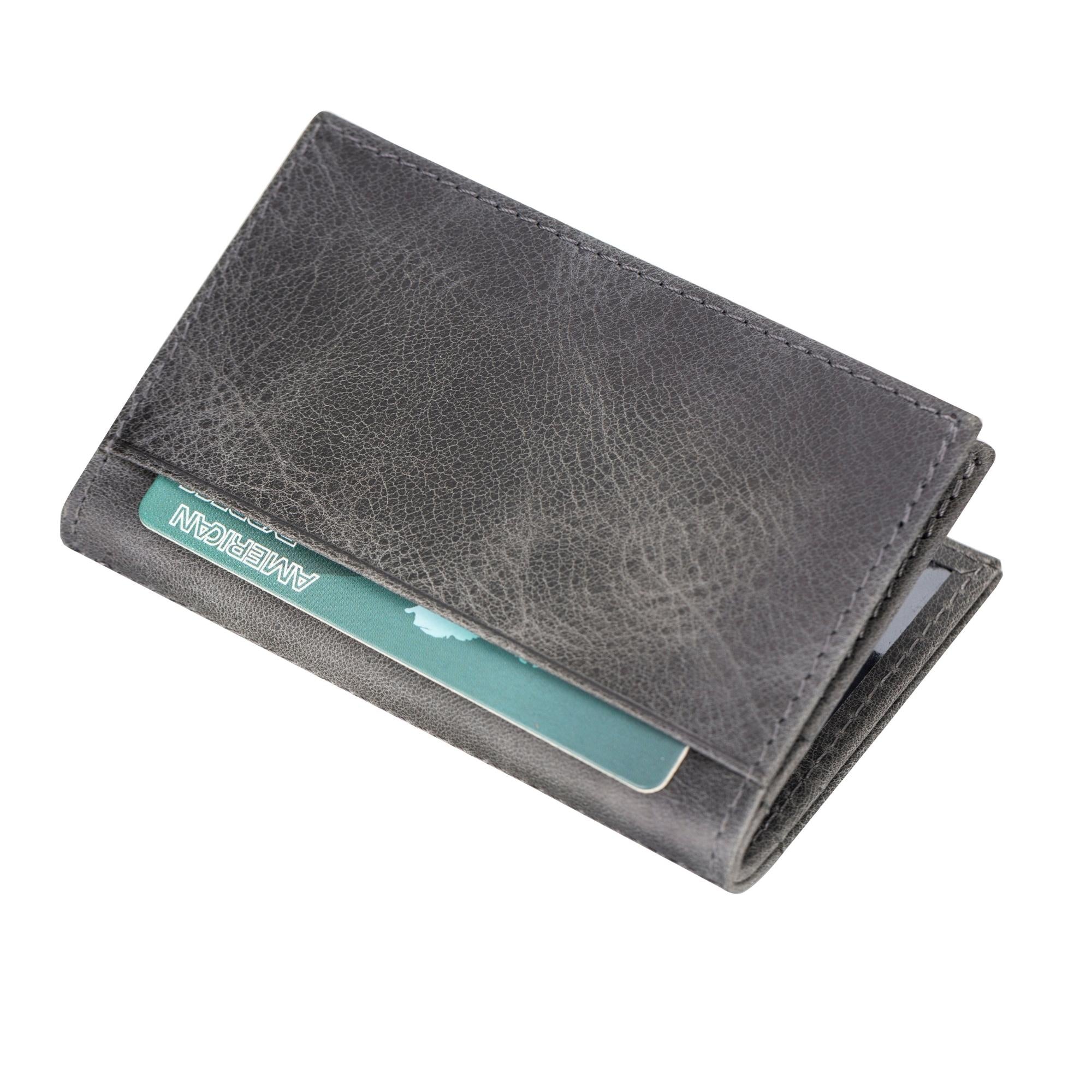 Denver Luxury Full-Grain Leather Cardholder for Men, showcasing its sleek design and premium leather texture.