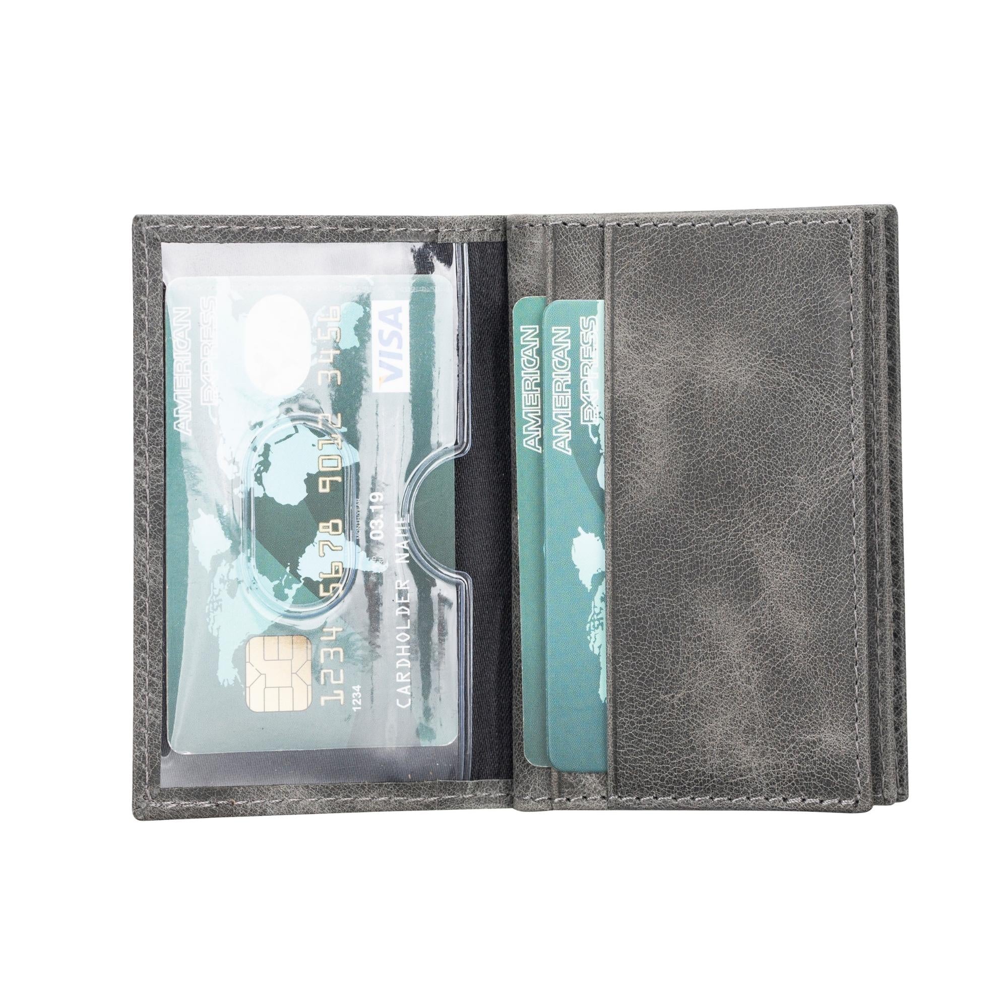 Denver Luxury Full-Grain Leather Cardholder for Men, showcasing its sleek design and premium leather texture.