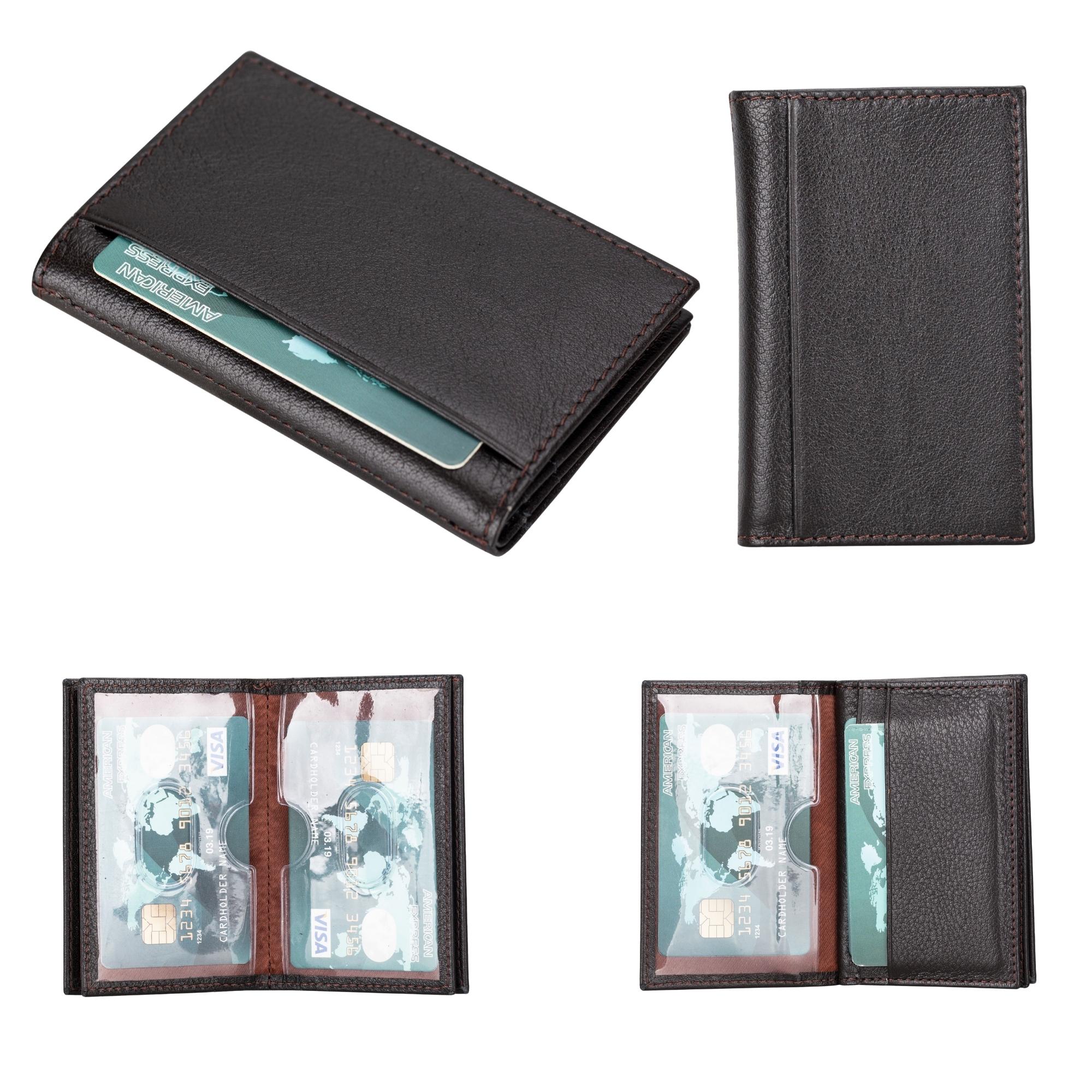 Denver Luxury Full-Grain Leather Cardholder for Men, showcasing its sleek design and premium leather texture.