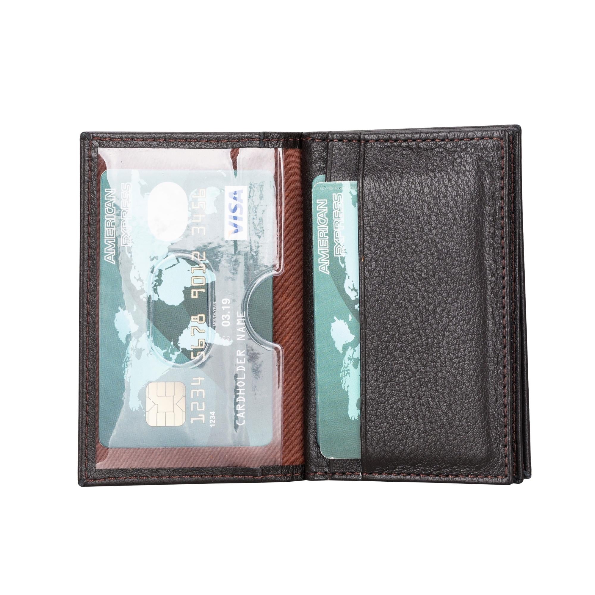 Denver Luxury Full-Grain Leather Cardholder for Men, showcasing its sleek design and premium leather texture.