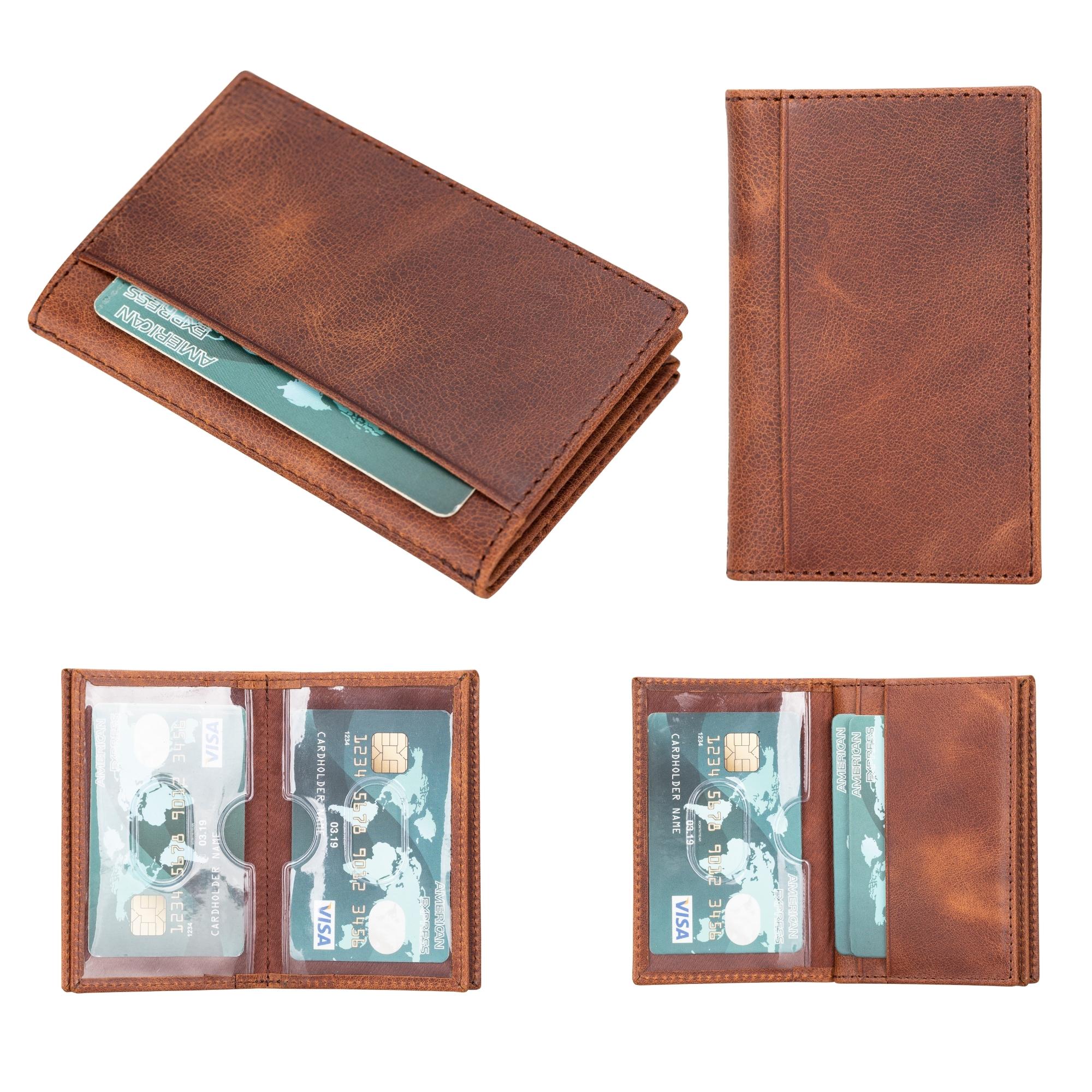 Denver Luxury Full-Grain Leather Cardholder for Men, showcasing its sleek design and premium leather texture.