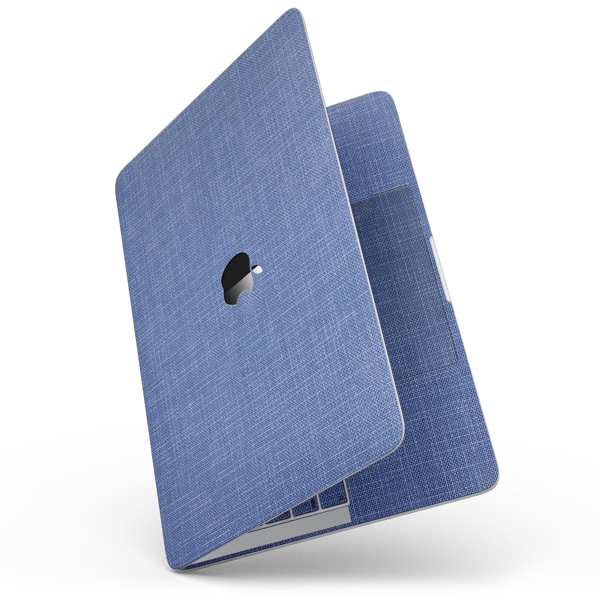 Deep Blue Jean Fabric Pattern skin for MacBook Pro with Touch Bar, showcasing a stylish denim design that fits perfectly on the device.