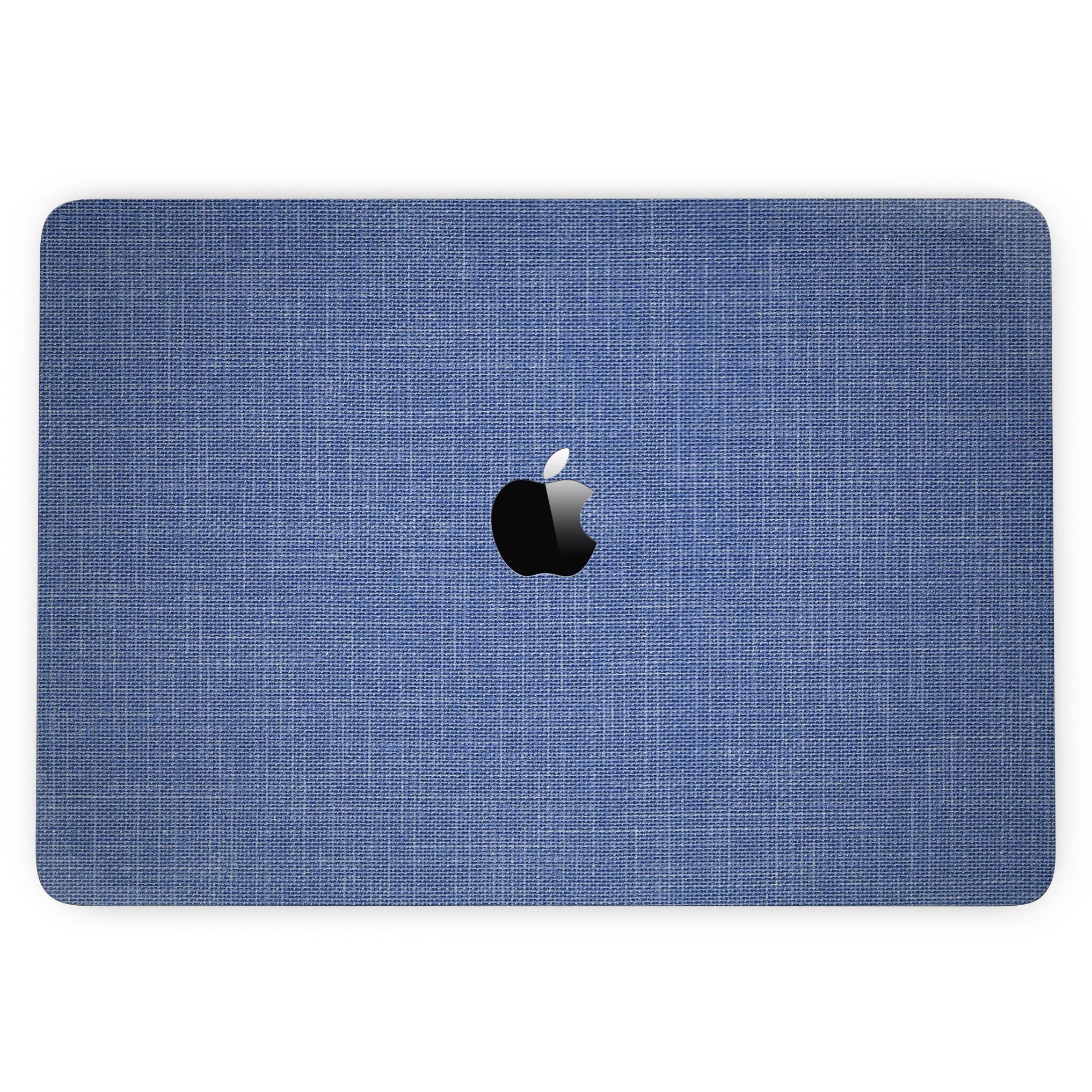 Deep Blue Jean Fabric Pattern skin for MacBook Pro with Touch Bar, showcasing a stylish denim design that fits perfectly on the device.