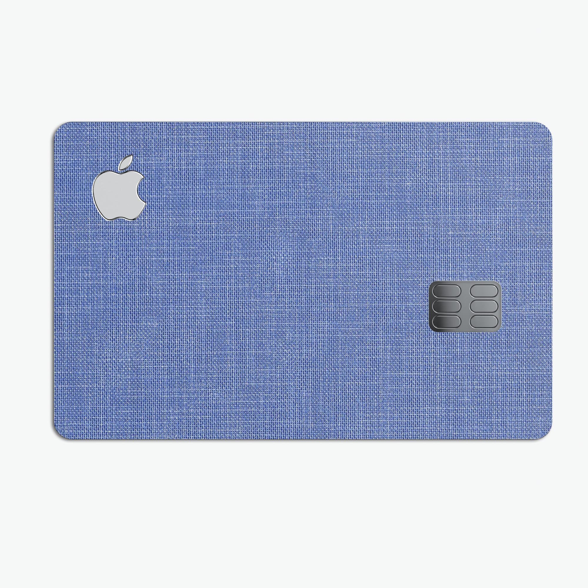 Deep Blue Jean Fabric Pattern skin for Apple Card, showcasing a stylish and protective design.