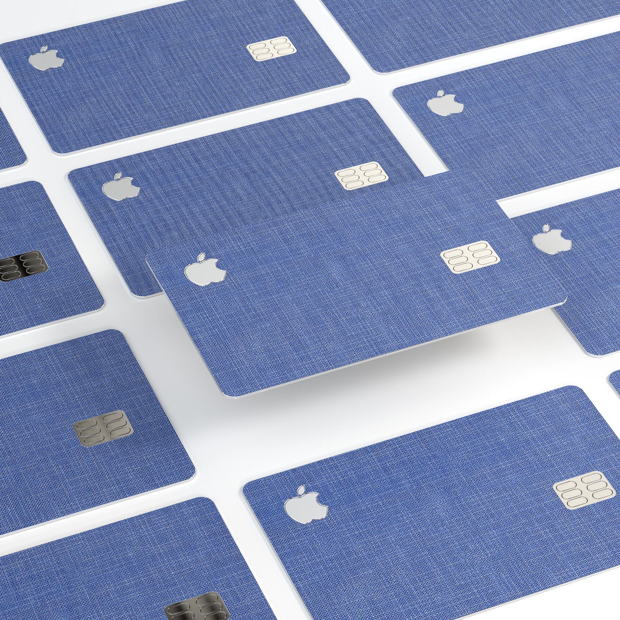 Deep Blue Jean Fabric Pattern skin for Apple Card, showcasing a stylish and protective design.