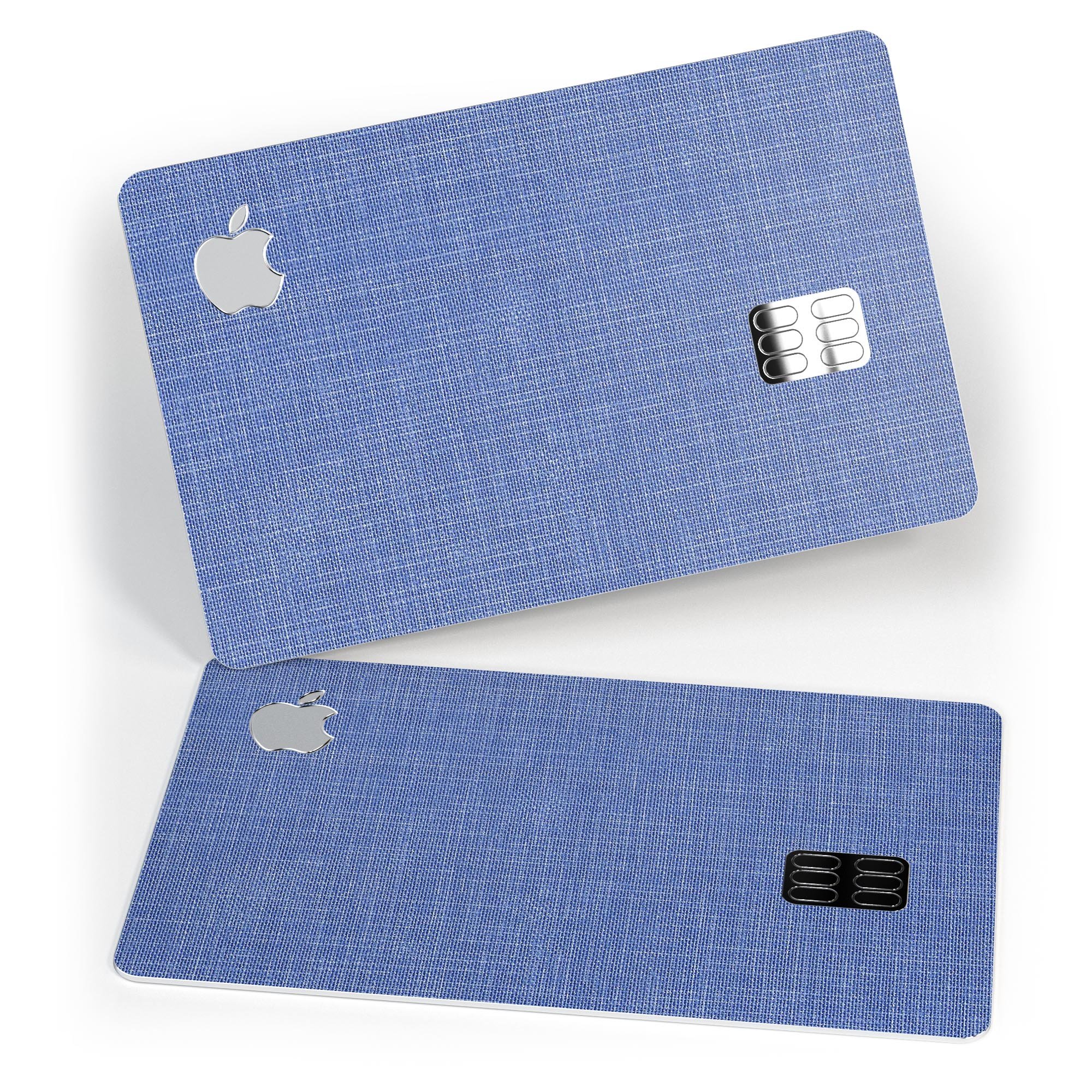 Deep Blue Jean Fabric Pattern skin for Apple Card, showcasing a stylish and protective design.