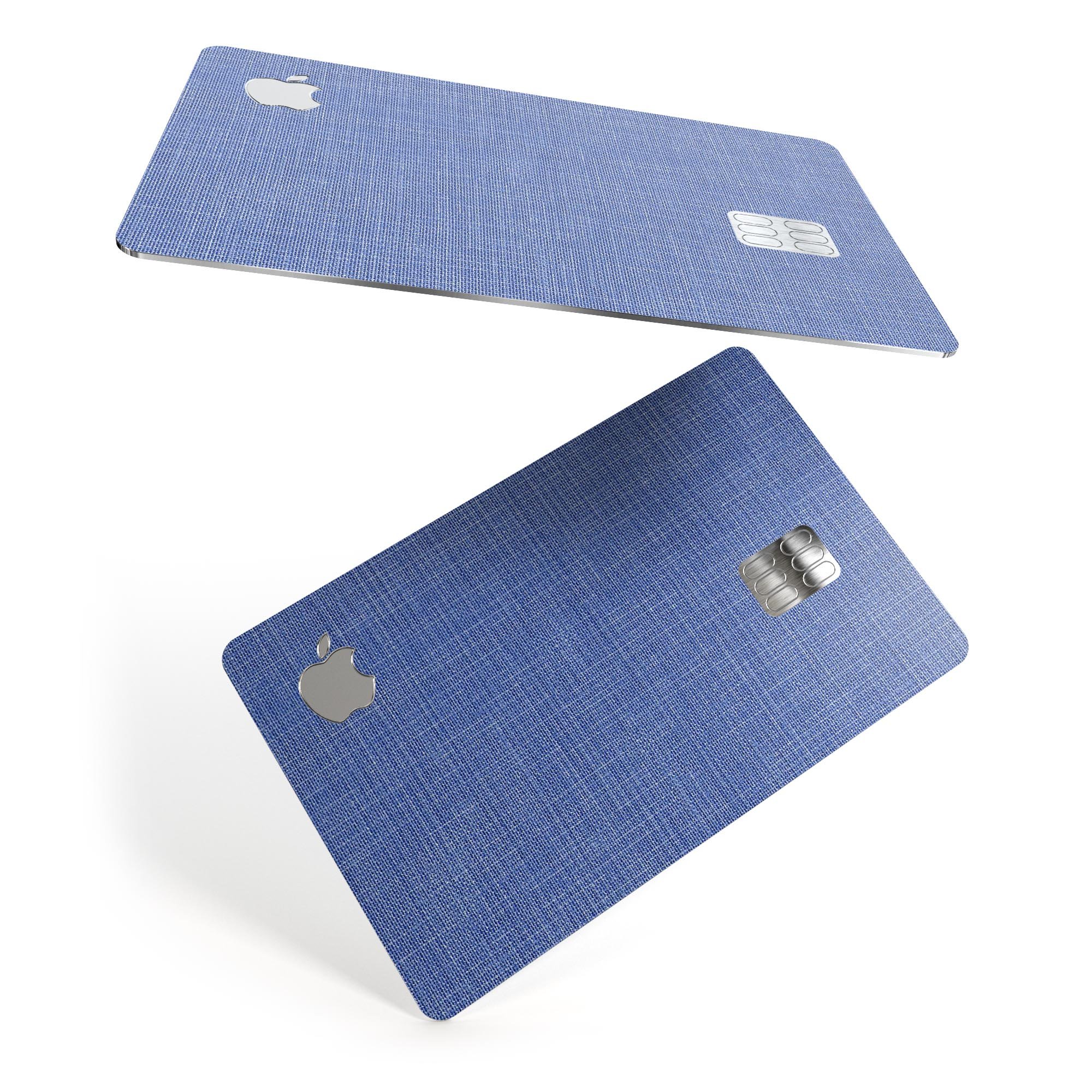 Deep Blue Jean Fabric Pattern skin for Apple Card, showcasing a stylish and protective design.