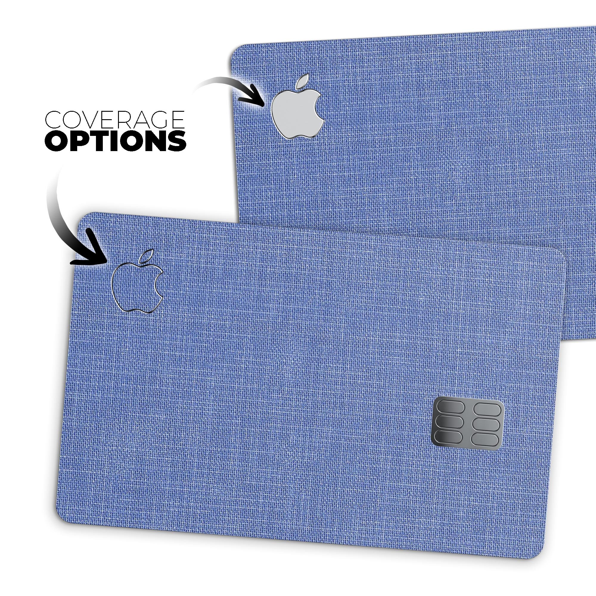 Deep Blue Jean Fabric Pattern skin for Apple Card, showcasing a stylish and protective design.