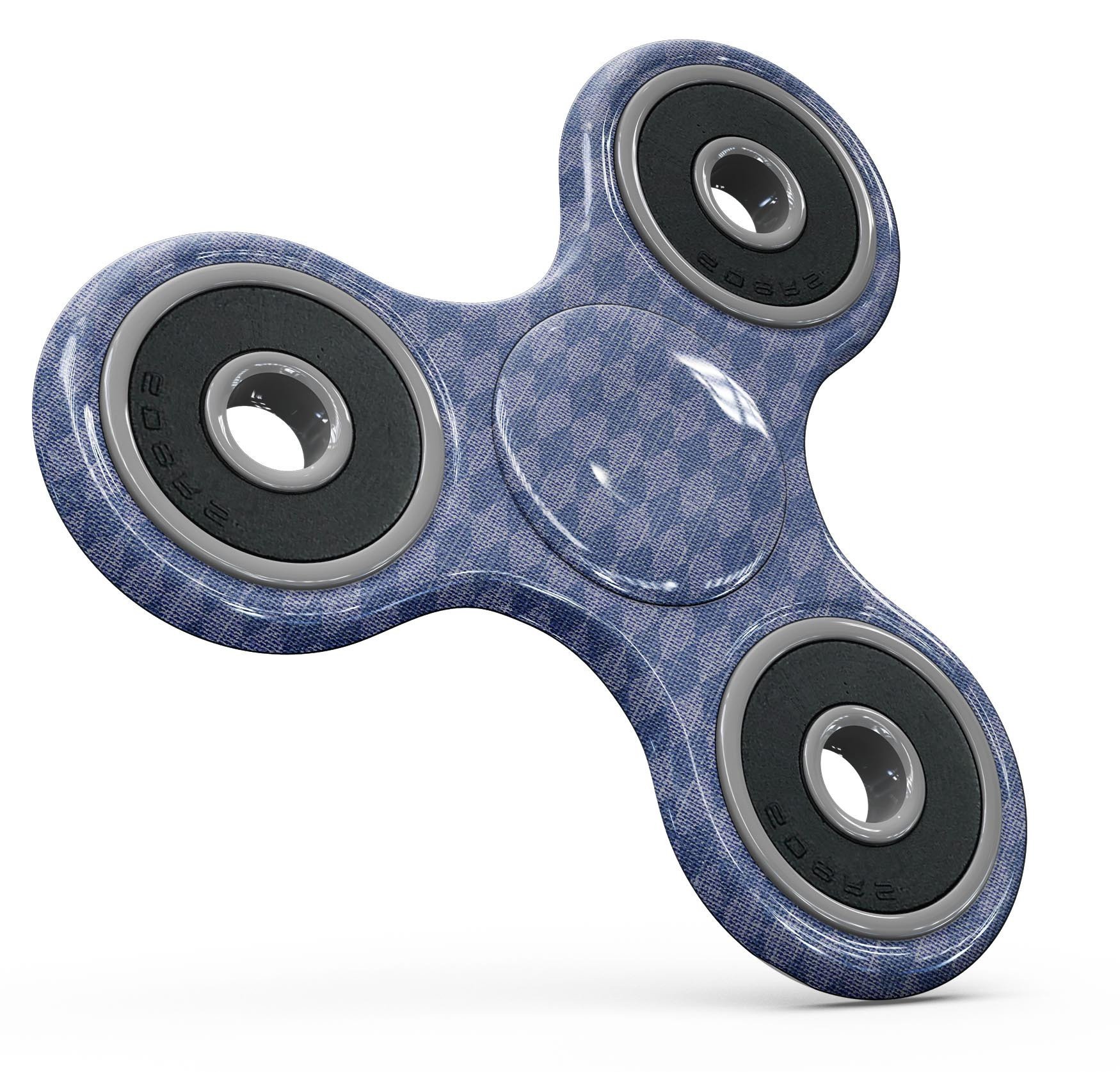 Deep Blue Sea Diamond Pattern Full-Body Fidget Spinner Skin-Kit showcasing vibrant blue and diamond design, perfect for personalizing fidget spinners.