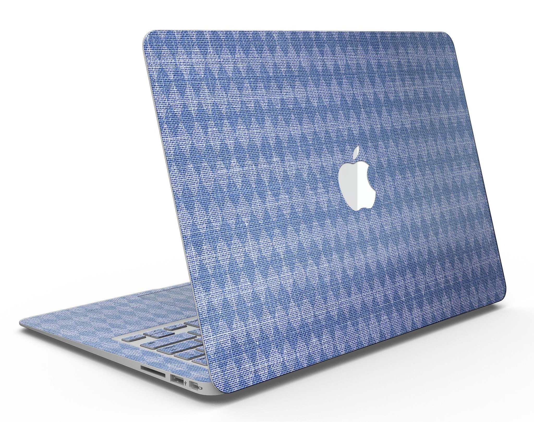 Deep Blue Sea Diamond Pattern MacBook Air Skin Kit showcasing vibrant colors and intricate design.