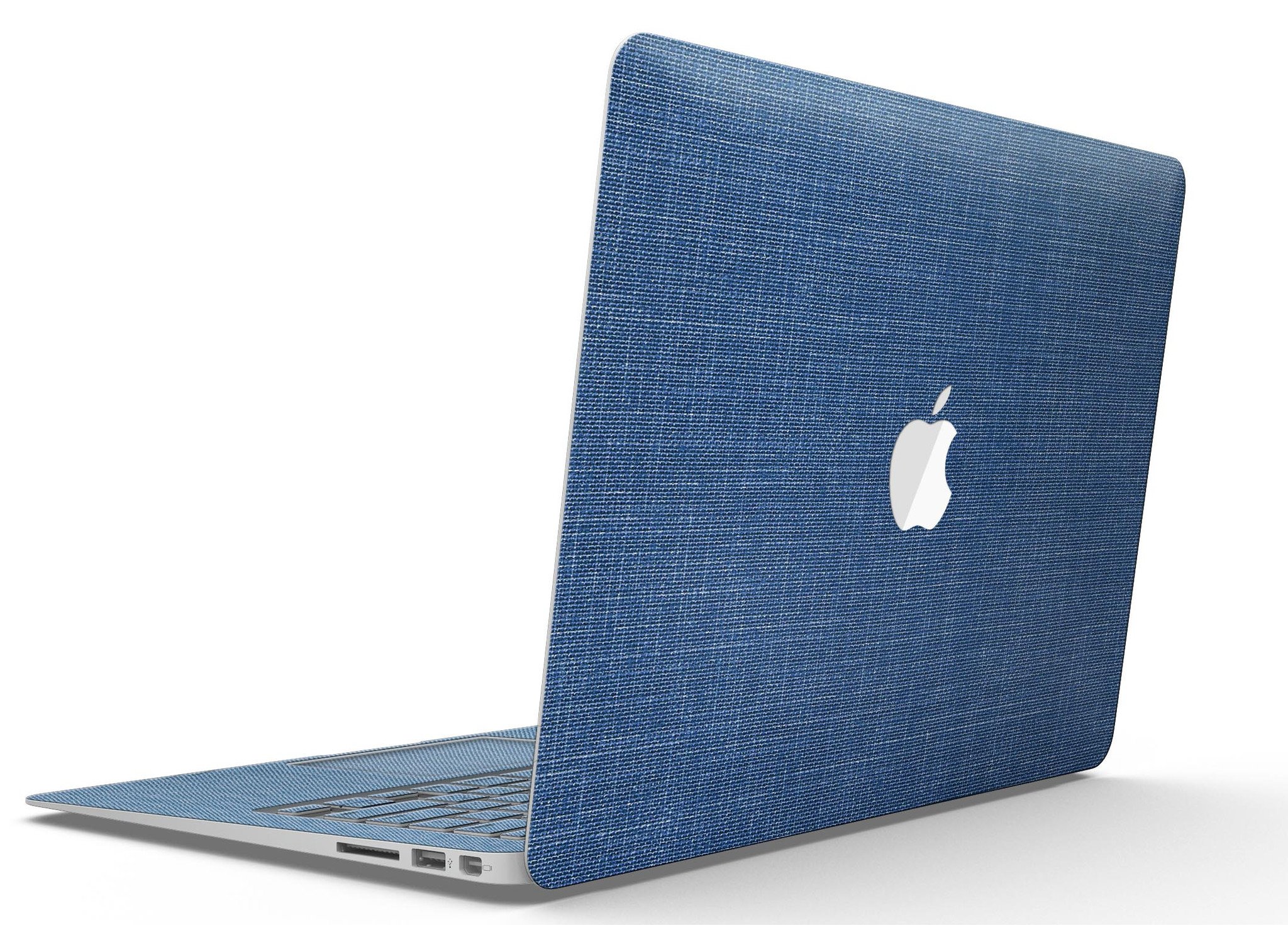 Deep Blue Sea Fabric Skin Kit for MacBook Air, showcasing vibrant ocean-inspired design and premium vinyl material.