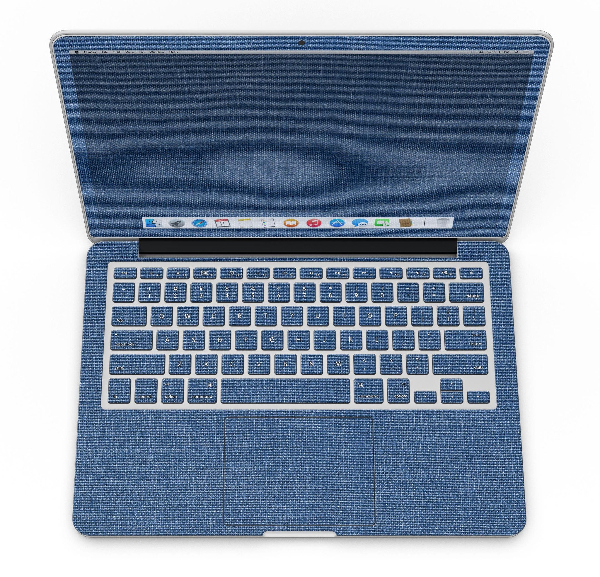 Deep Blue Sea Fabric skin for MacBook Pro with Retina Display, showcasing vibrant blue ocean design and sleek finish.