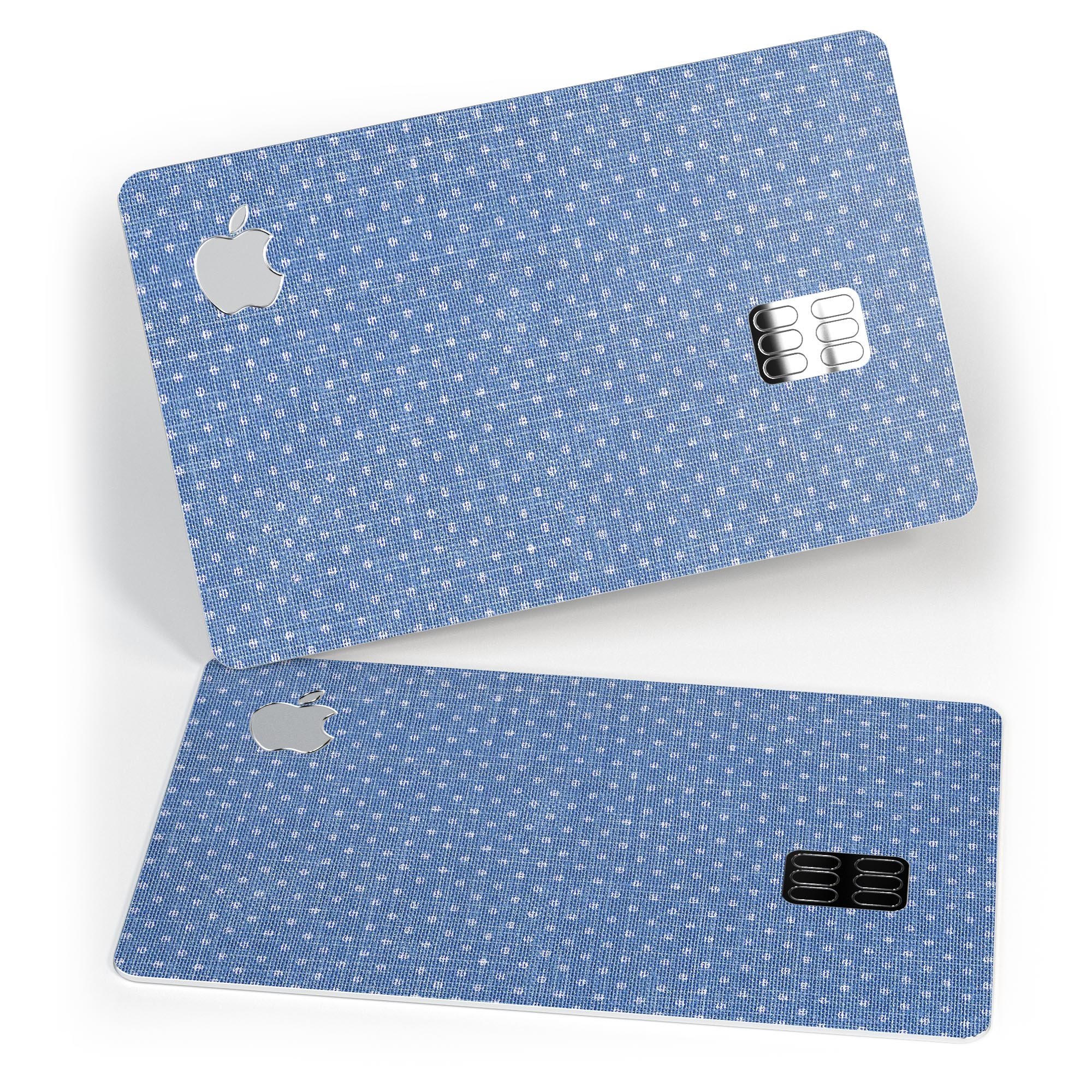 Deep Blue Sea Micro Dots skin kit for Apple Card, showcasing premium vinyl design and protective features.