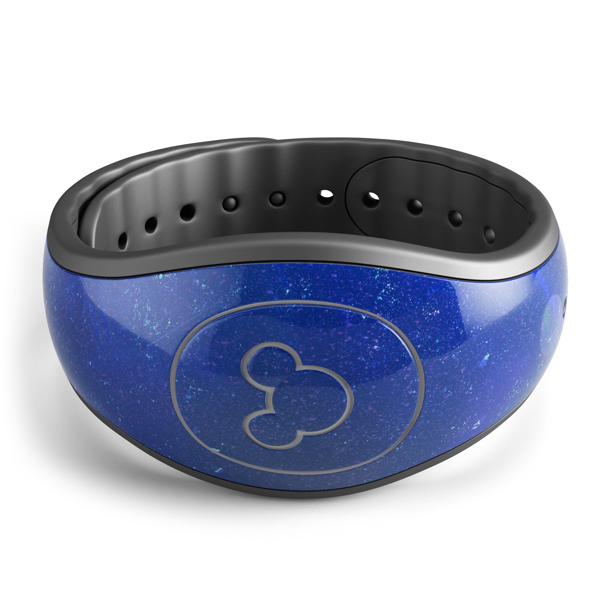 Deep Blue Unfocused Scratches decal skin wrap kit for Disney Magic Band, showcasing a stylish design with protective features.