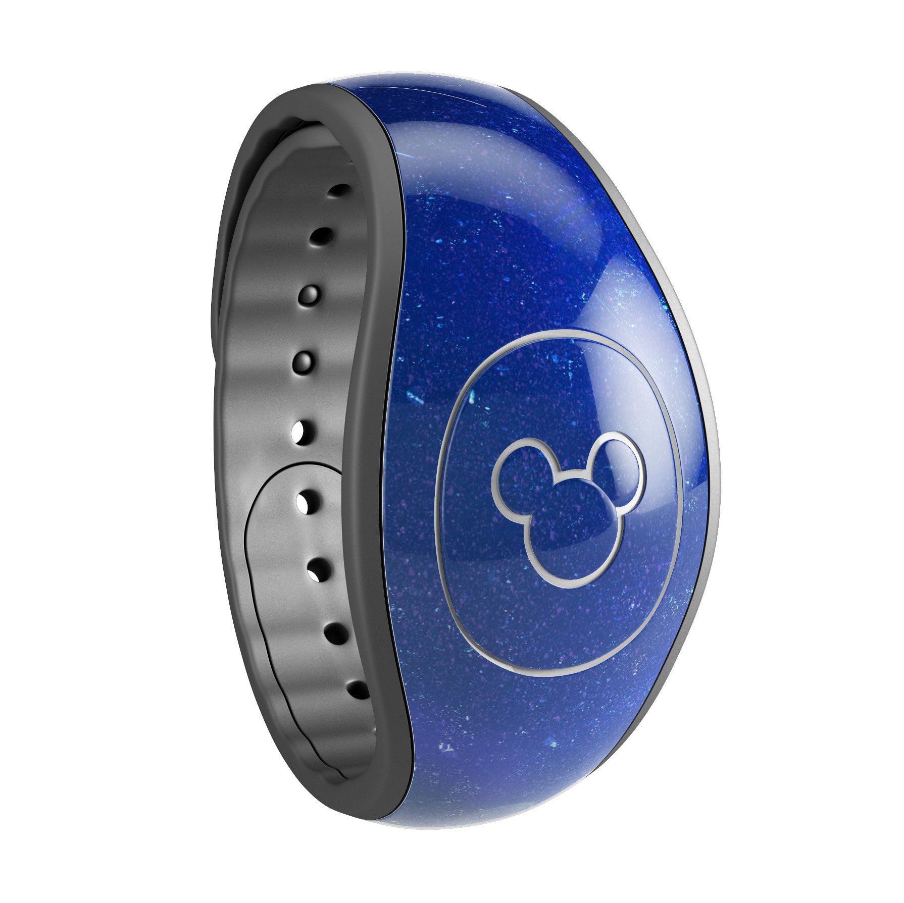 Deep Blue Unfocused Scratches decal skin wrap kit for Disney Magic Band, showcasing a stylish design with protective features.