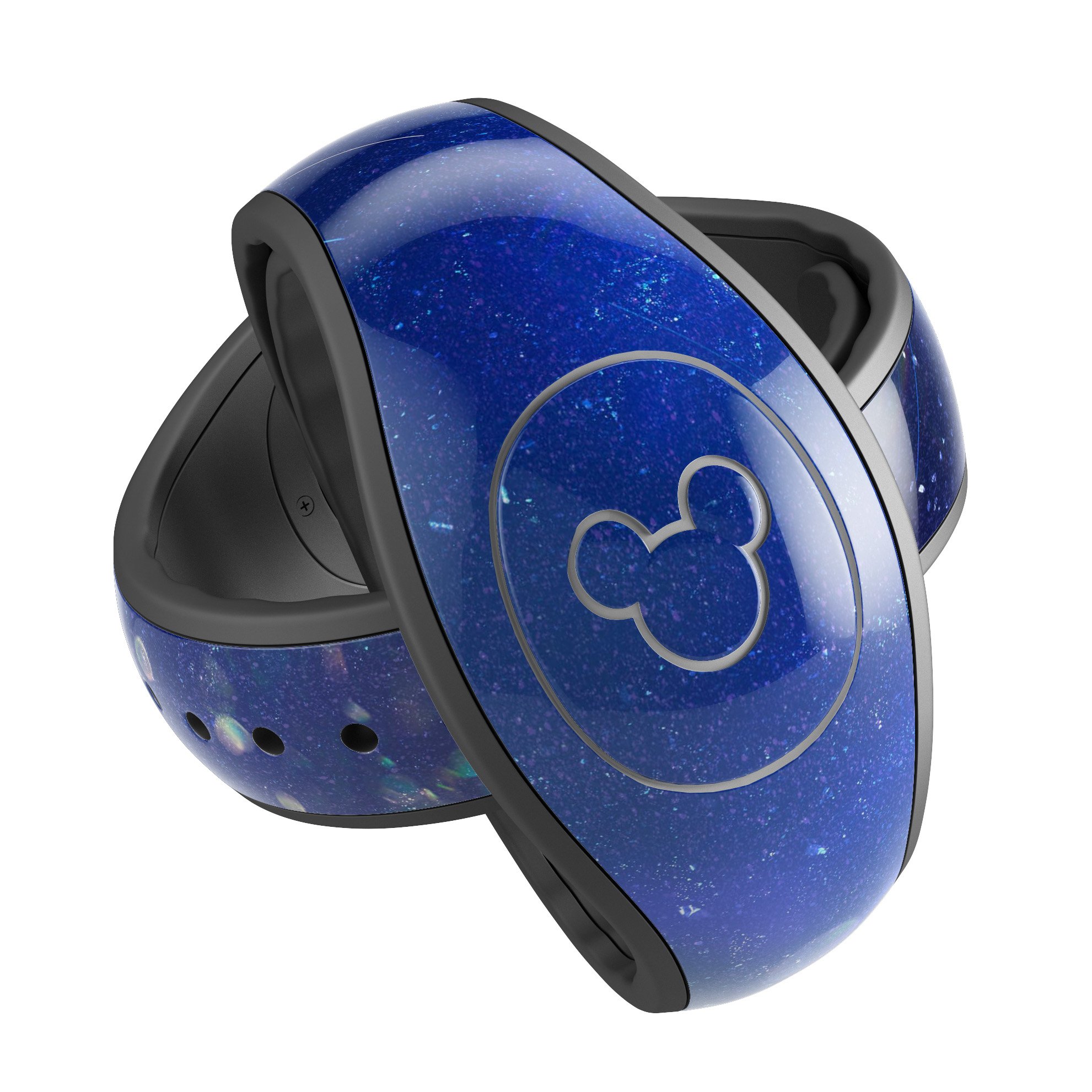 Deep Blue Unfocused Scratches decal skin wrap kit for Disney Magic Band, showcasing a stylish design with protective features.