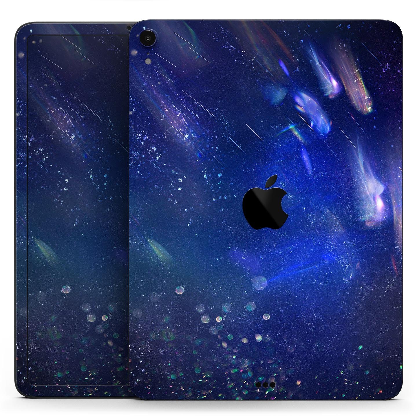 Deep Blue Unfocused Scratches skin decal for Apple device, showcasing vibrant colors and ultra-thin design for protection.