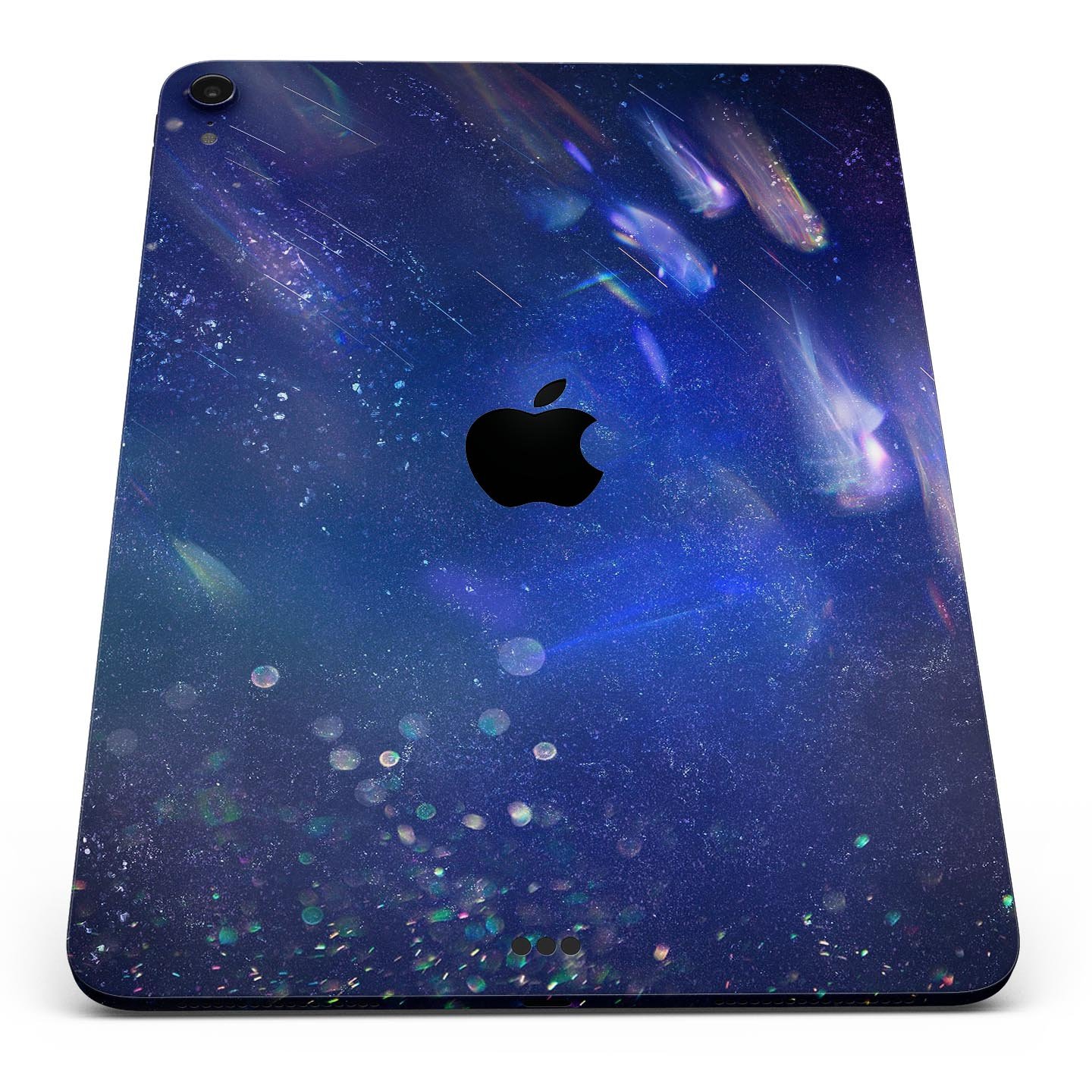 Deep Blue Unfocused Scratches skin decal for Apple device, showcasing vibrant colors and ultra-thin design for protection.