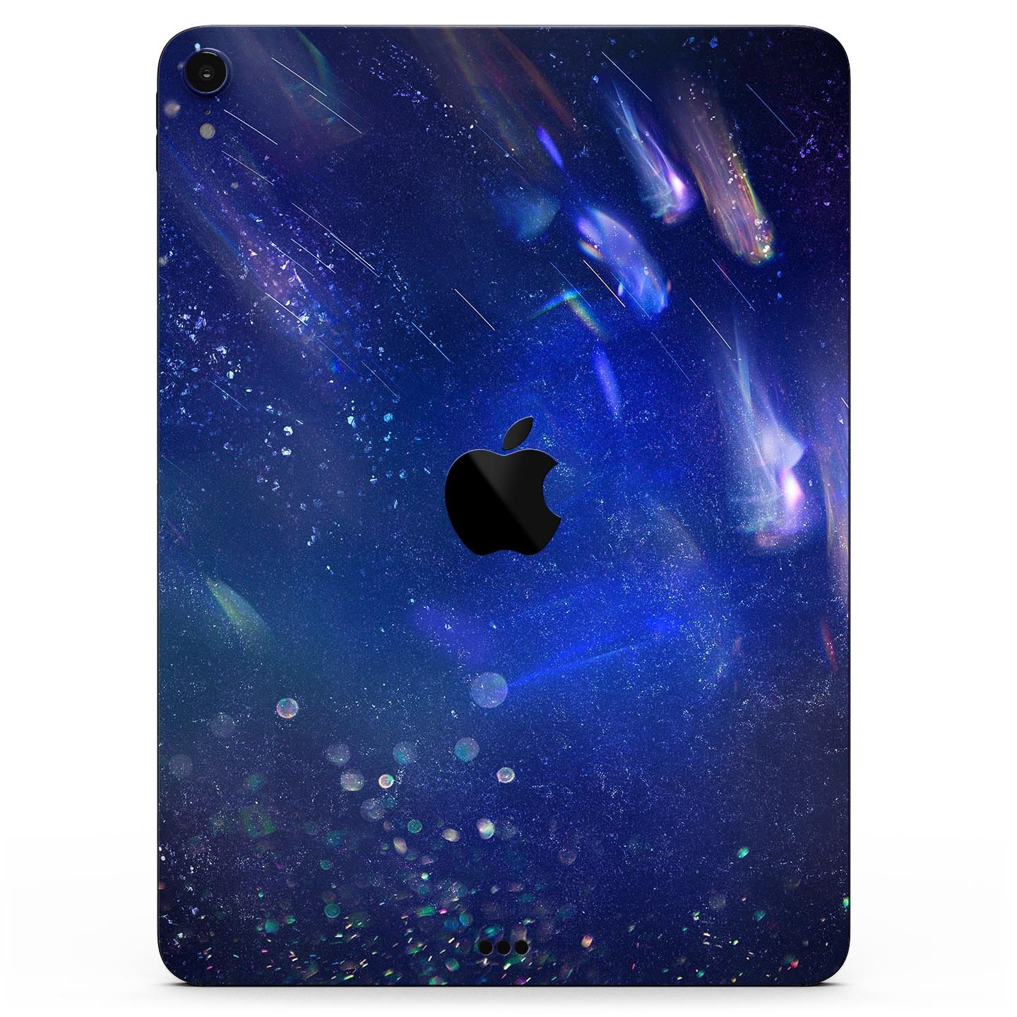 Deep Blue Unfocused Scratches skin decal for Apple device, showcasing vibrant colors and ultra-thin design for protection.