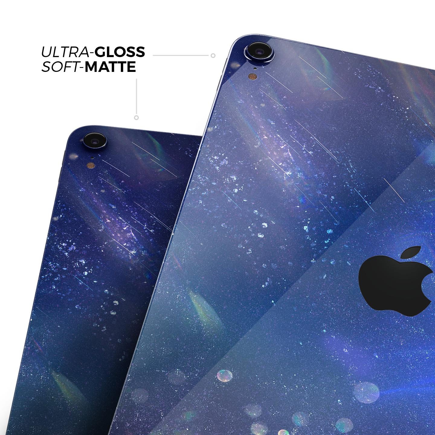 Deep Blue Unfocused Scratches skin decal for Apple device, showcasing vibrant colors and ultra-thin design for protection.